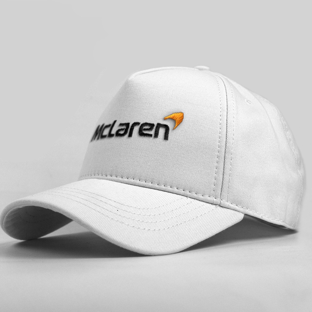 McLaren Logo İşlemeli Yüksek Profil Şapka - Beyaz