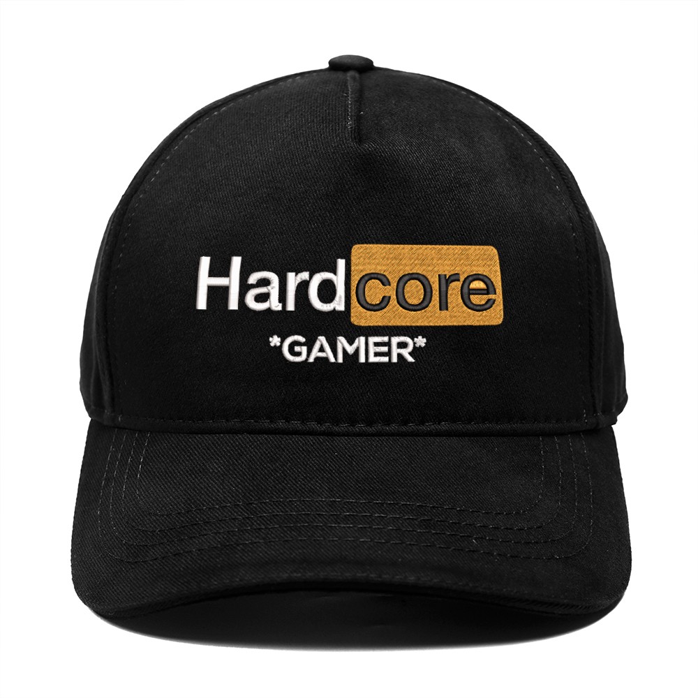 HardCore Gamer işlemeli Oyuncu Şapkası - Siyah