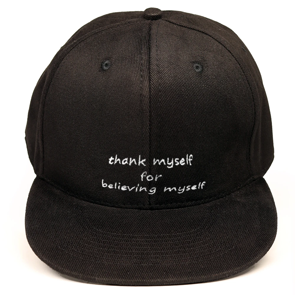 Thank myself for believing myself Hip Hop Şapka