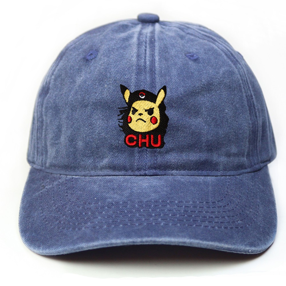Che Guevara temalı Pikachu ( CHU ) Retro Şapka - Jean Mavi