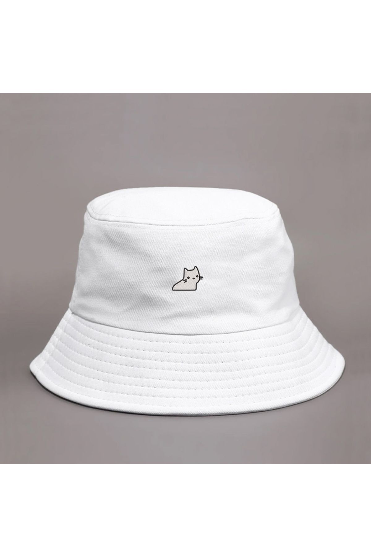 Minimal Kedi İşlemeli Bucket