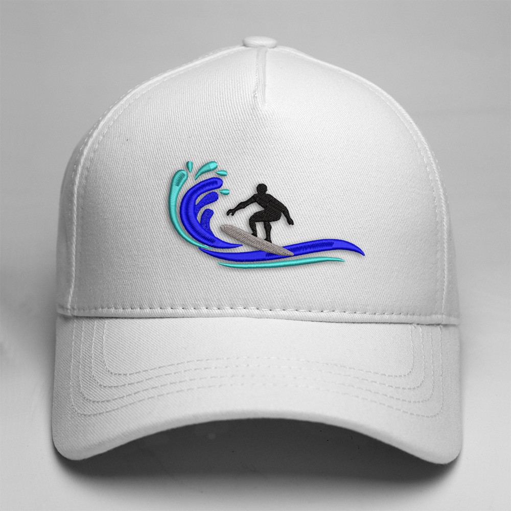 Surfing işlemeli Sörfçü Şapkası - Beyaz