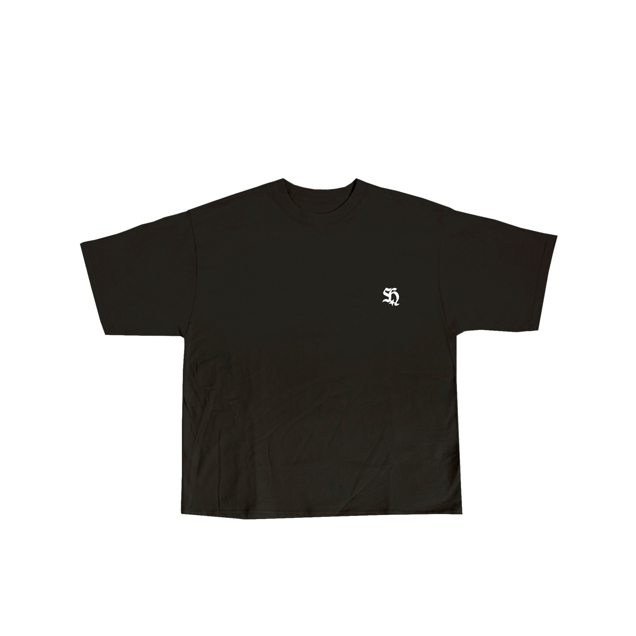 VISION LOGO BASIC REGULAR FIT BLACK TEE