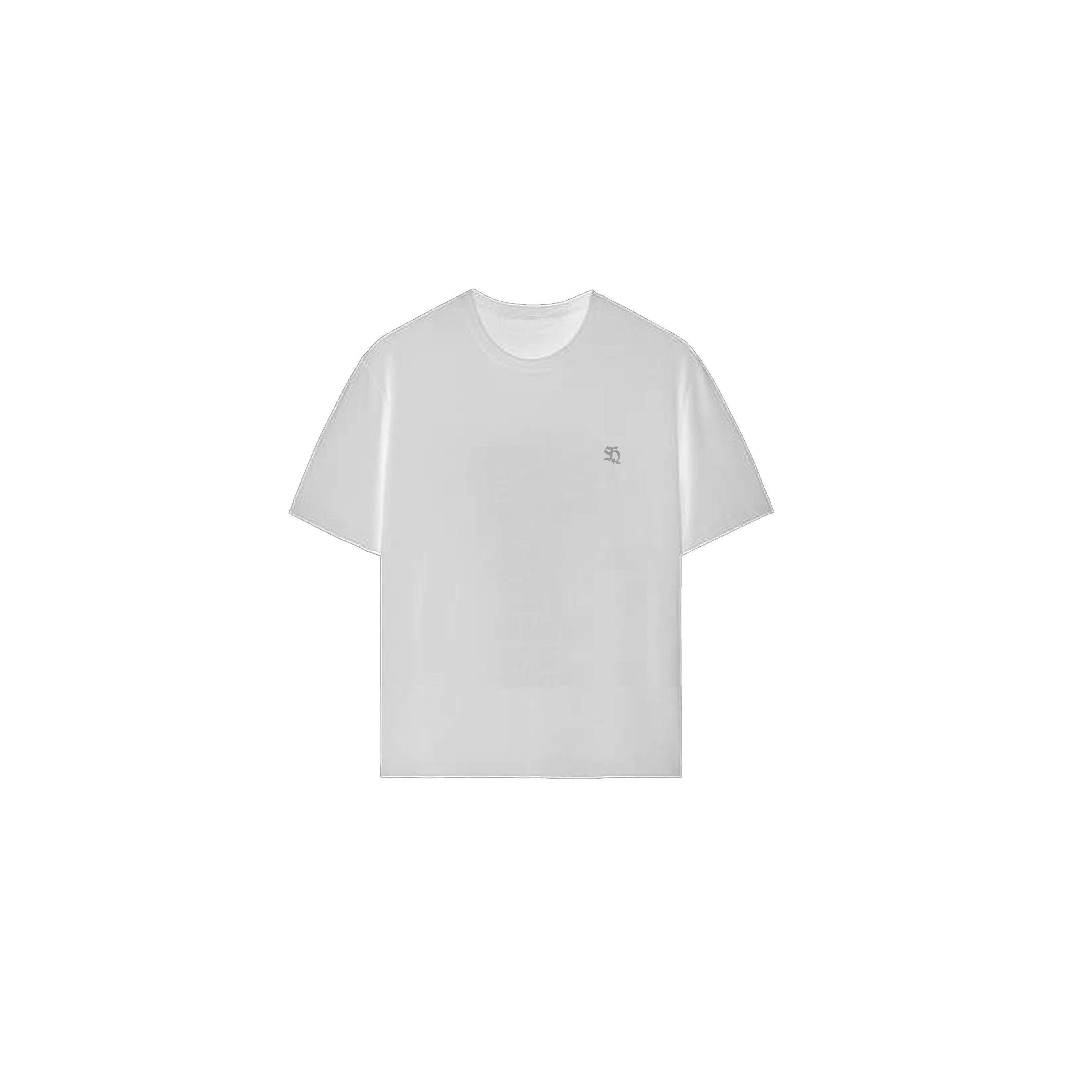 VISION LOGO GREY ON WHITE SLIM FIT TEE