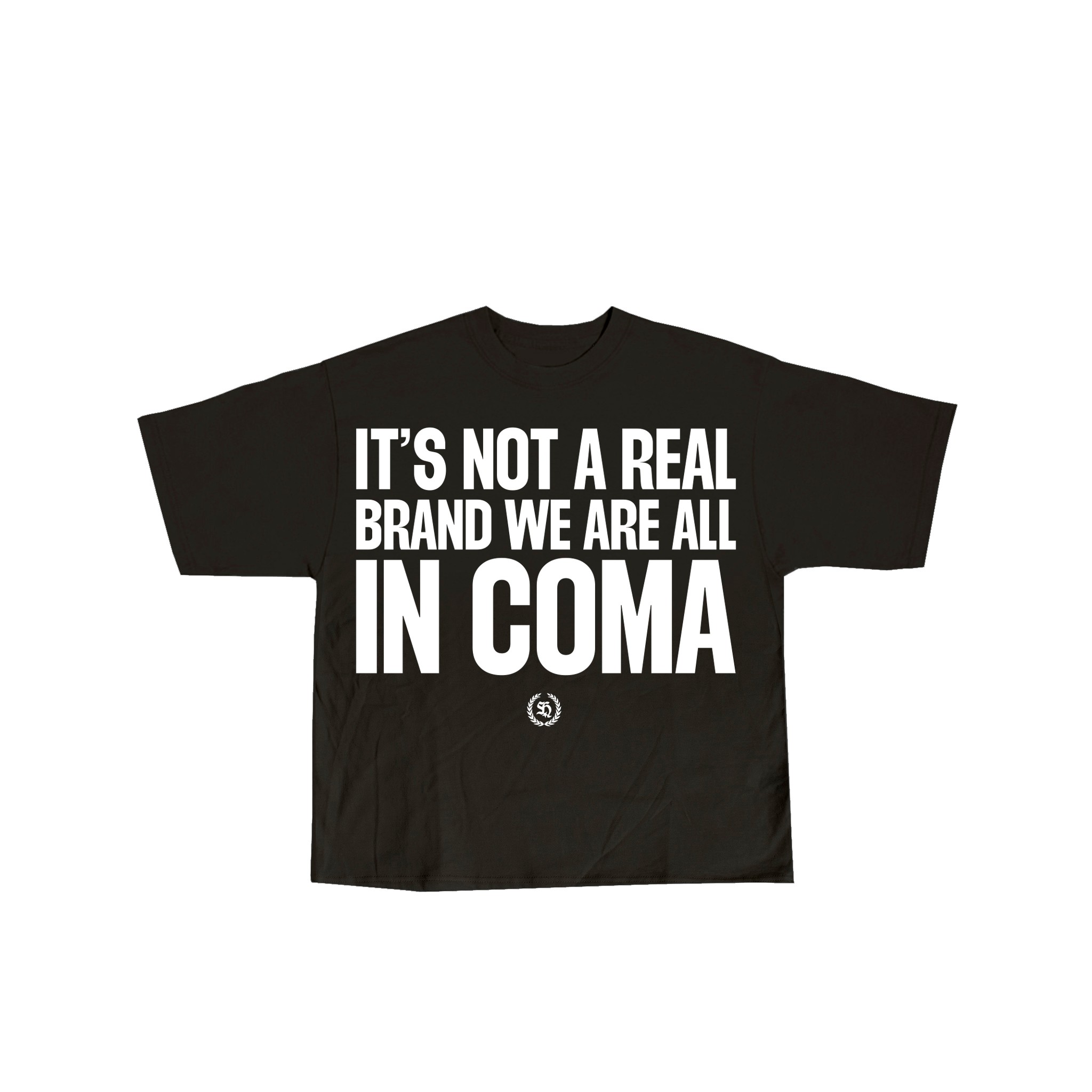 COMA WHITE ON BLACK TEE