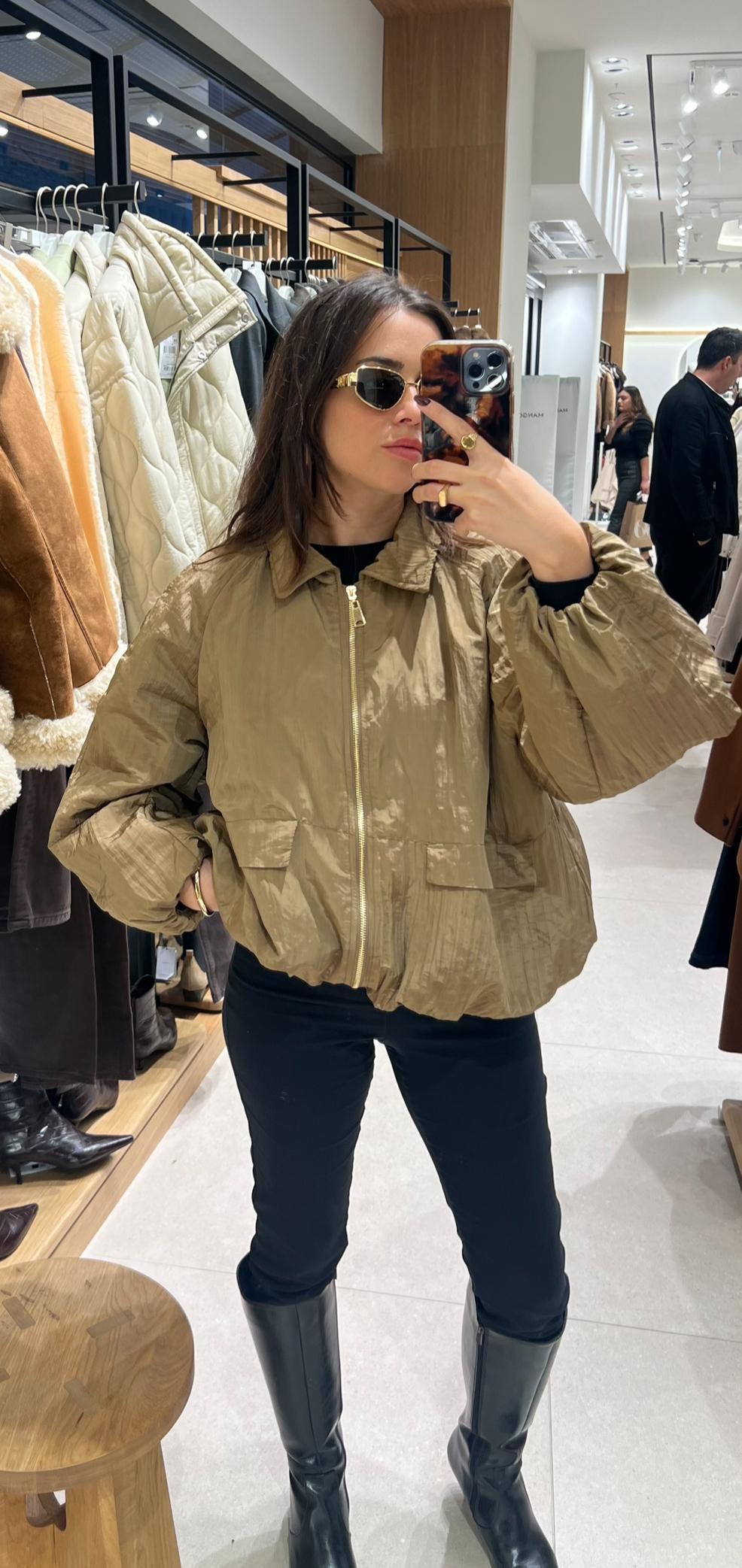 Yağ Yeşili Balon mont