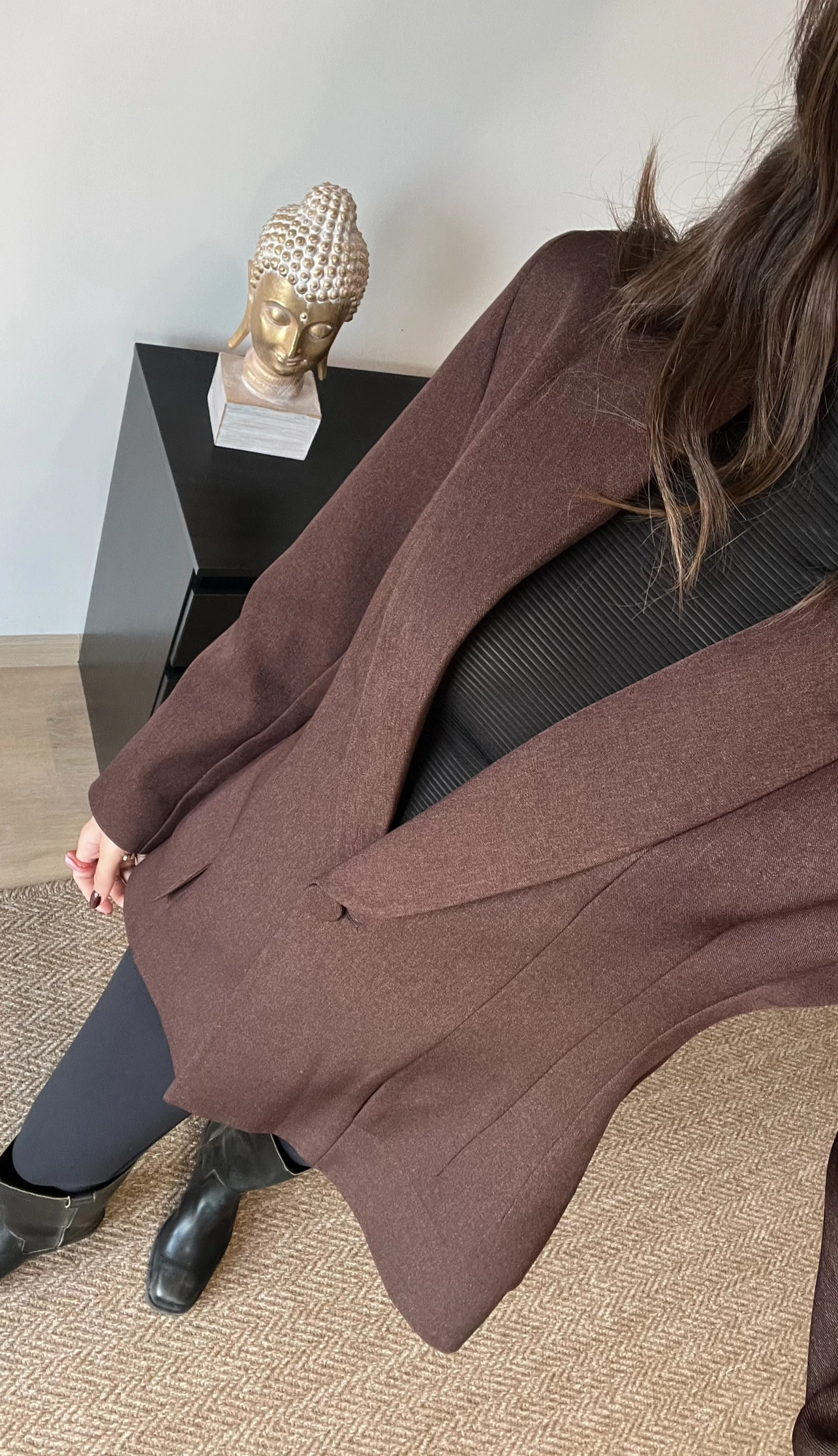 Belden Oturtmalı Kahverengi Blazer Ceket