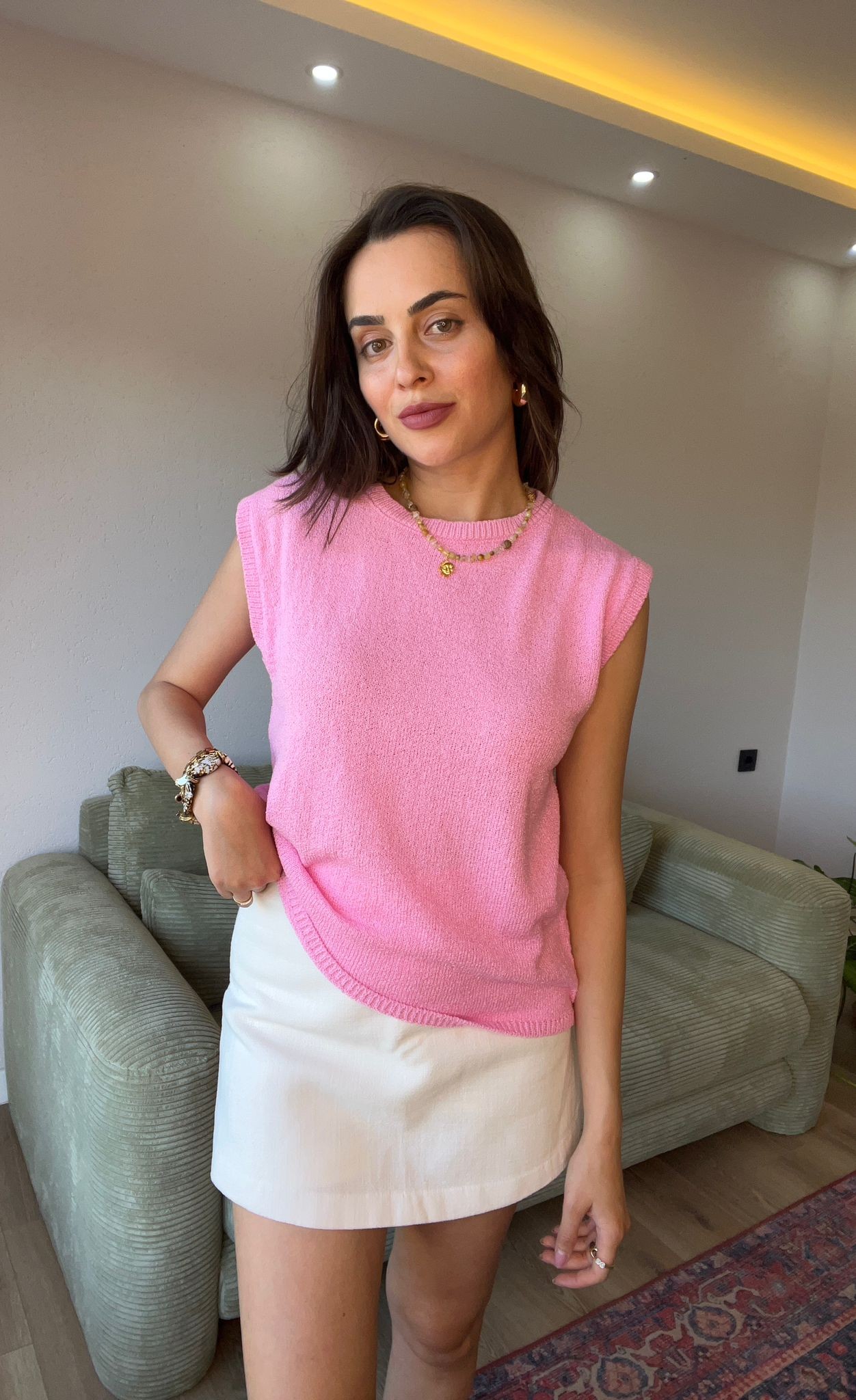 Pembe Havlu Kumaş Triko