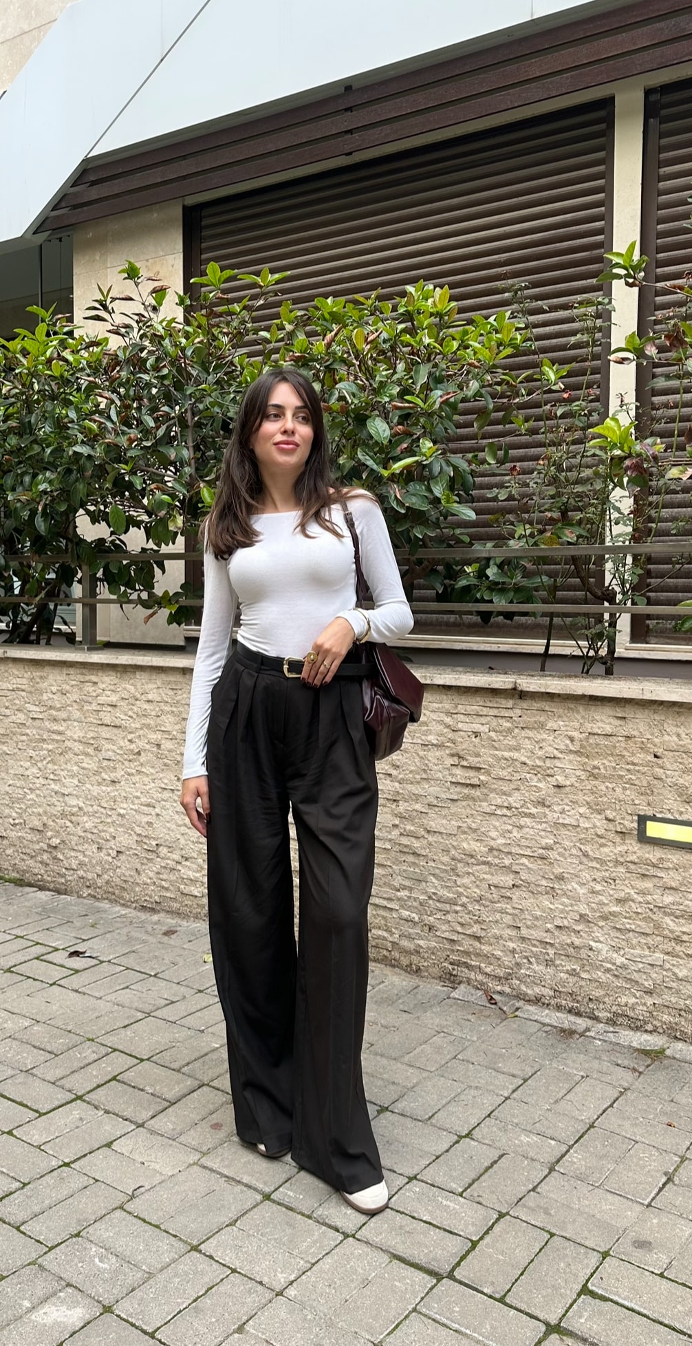 Çift Pileli Acı Kahve Plazzo Pantolon