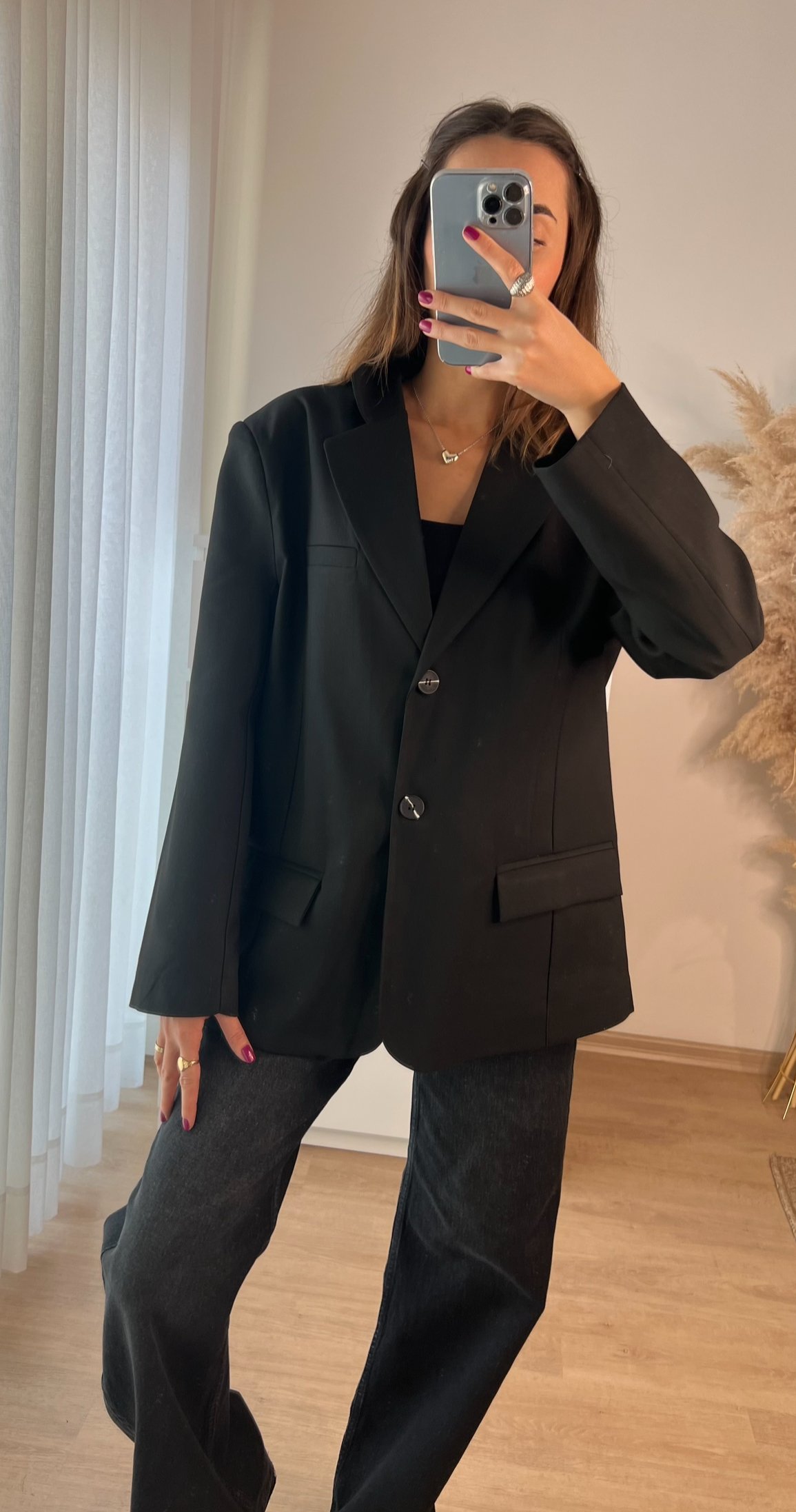 Siyah Oversize Blazer Ceket