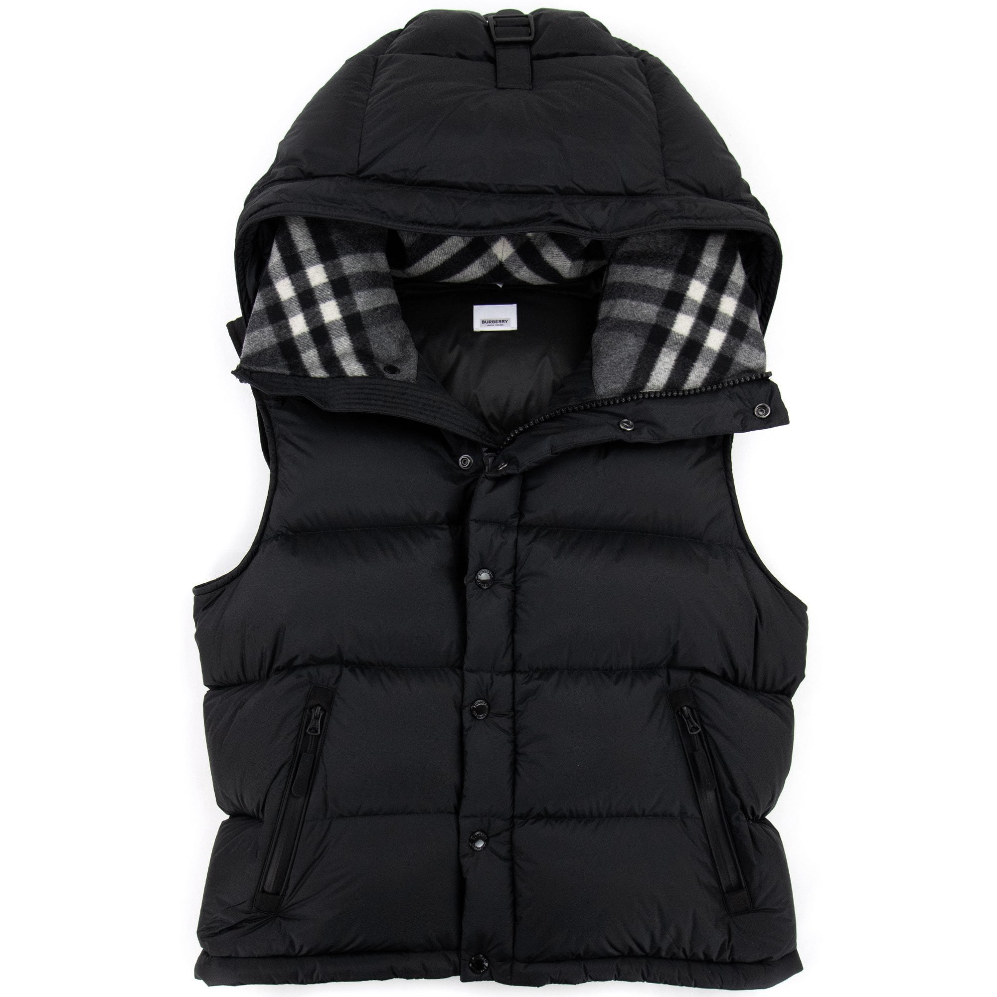 Detachable Sleeve Hooded Puffer Mont Siyah