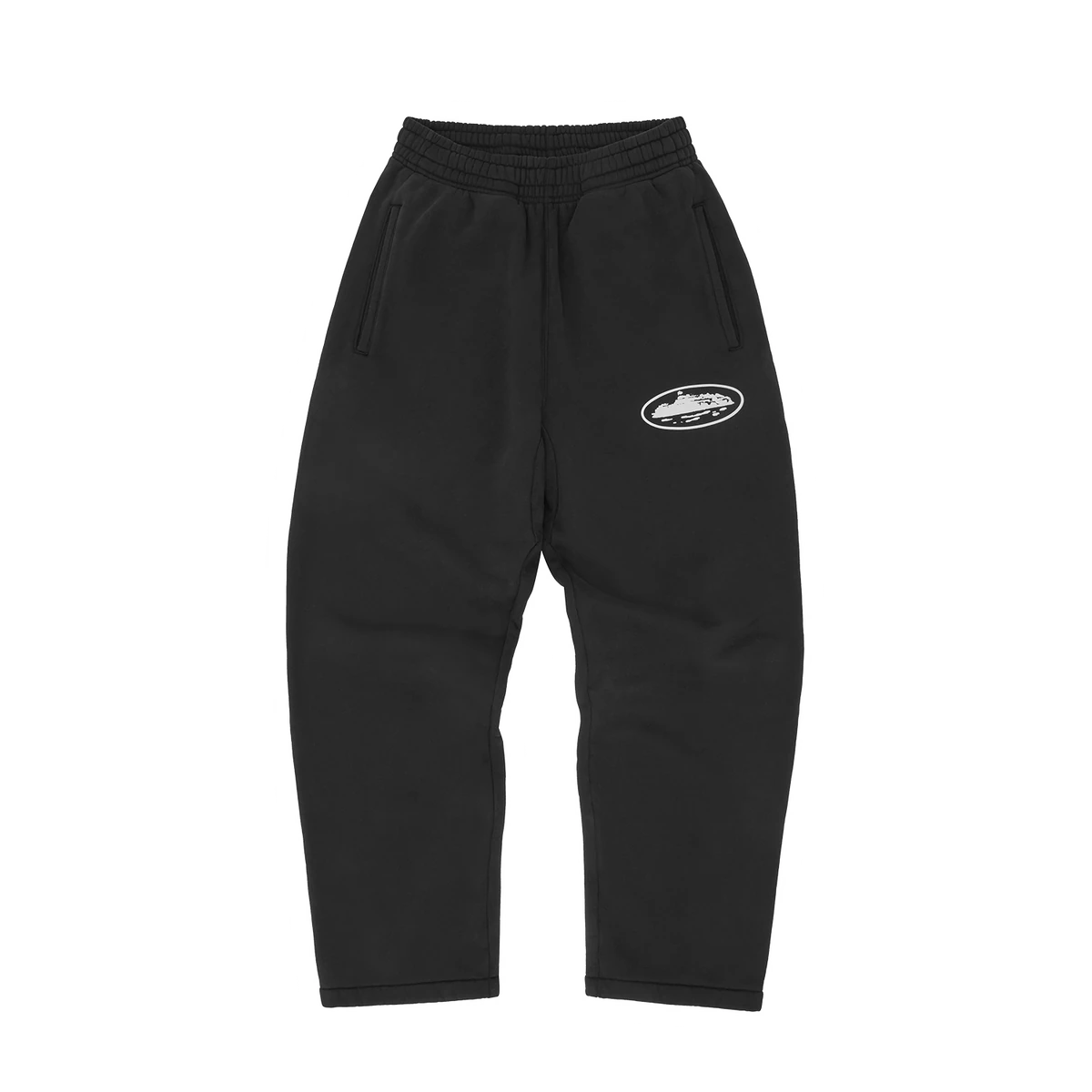 1:1 ISLAND PUFF PRINT OPEN HEM SWEATPANT - Black