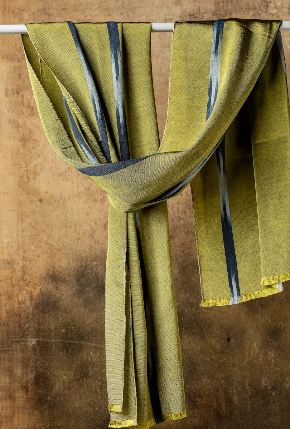 Heritage Anatolia Yağ Yeşili & Gece Mavisi El Dokuması Kutnu Şal
