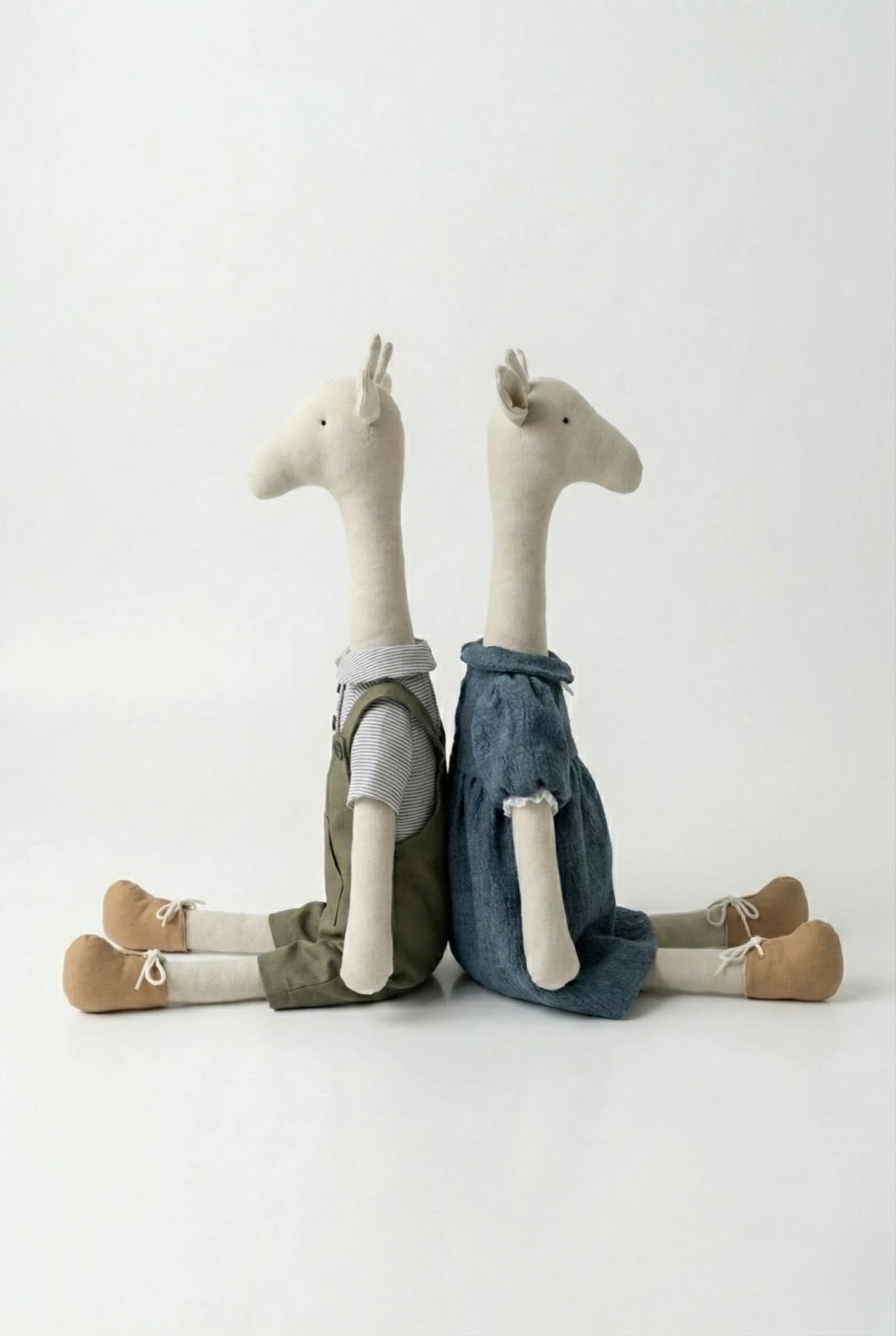 Bez Zürafa Oyuncak (Kız) / Mavi Keten Elbiseli – Melis