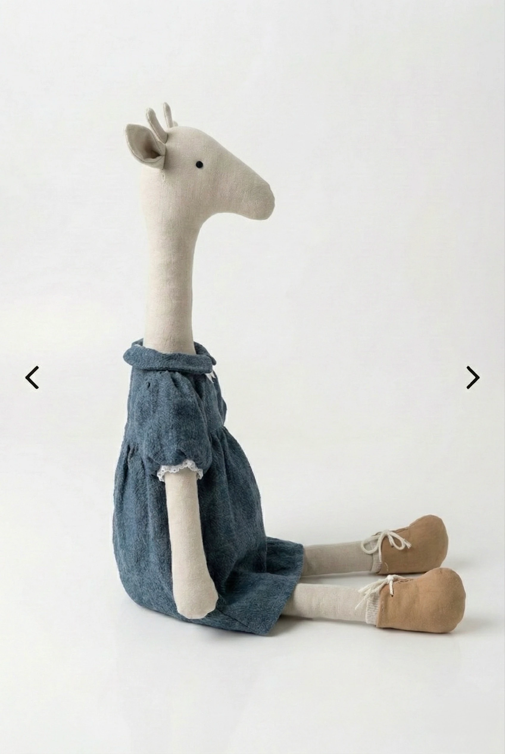 Bez Zürafa Oyuncak (Kız) / Mavi Keten Elbiseli – Melis