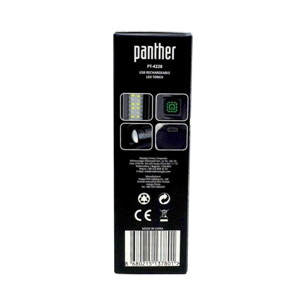 PANTHER PT-4228 USB ŞARJLI EL FENERİ