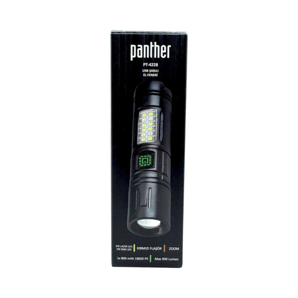 PANTHER PT-4228 USB ŞARJLI EL FENERİ