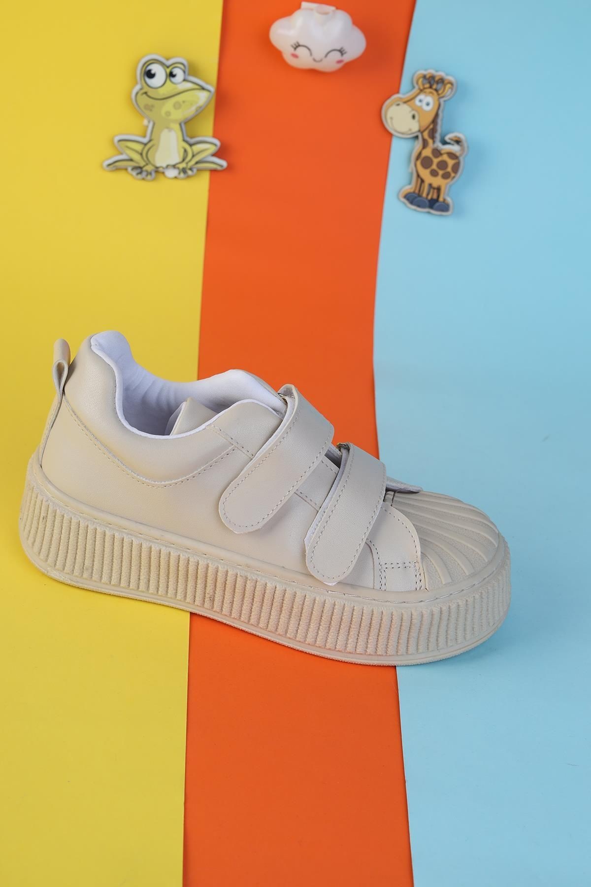 Kız Erkek Çocuk Spor Ayakkabı Cırtlı Yüksek Rahat Taban Kolay Giyilebilir Sneaker