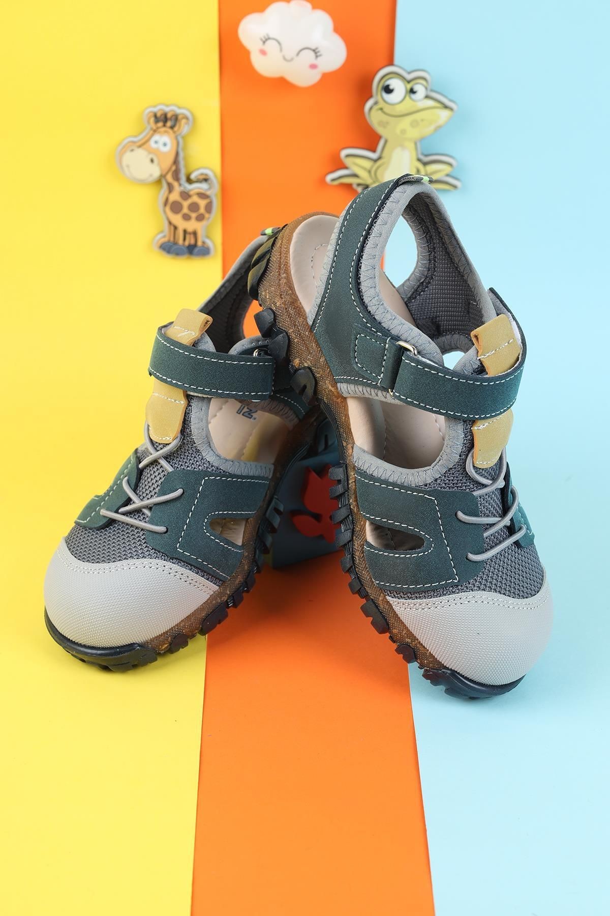 Unisex Çocuk Sandalet Önü Kapalı Sandalet Renkli Sandalet Ortopedik Sandalet Yeni Sezon Sandalet