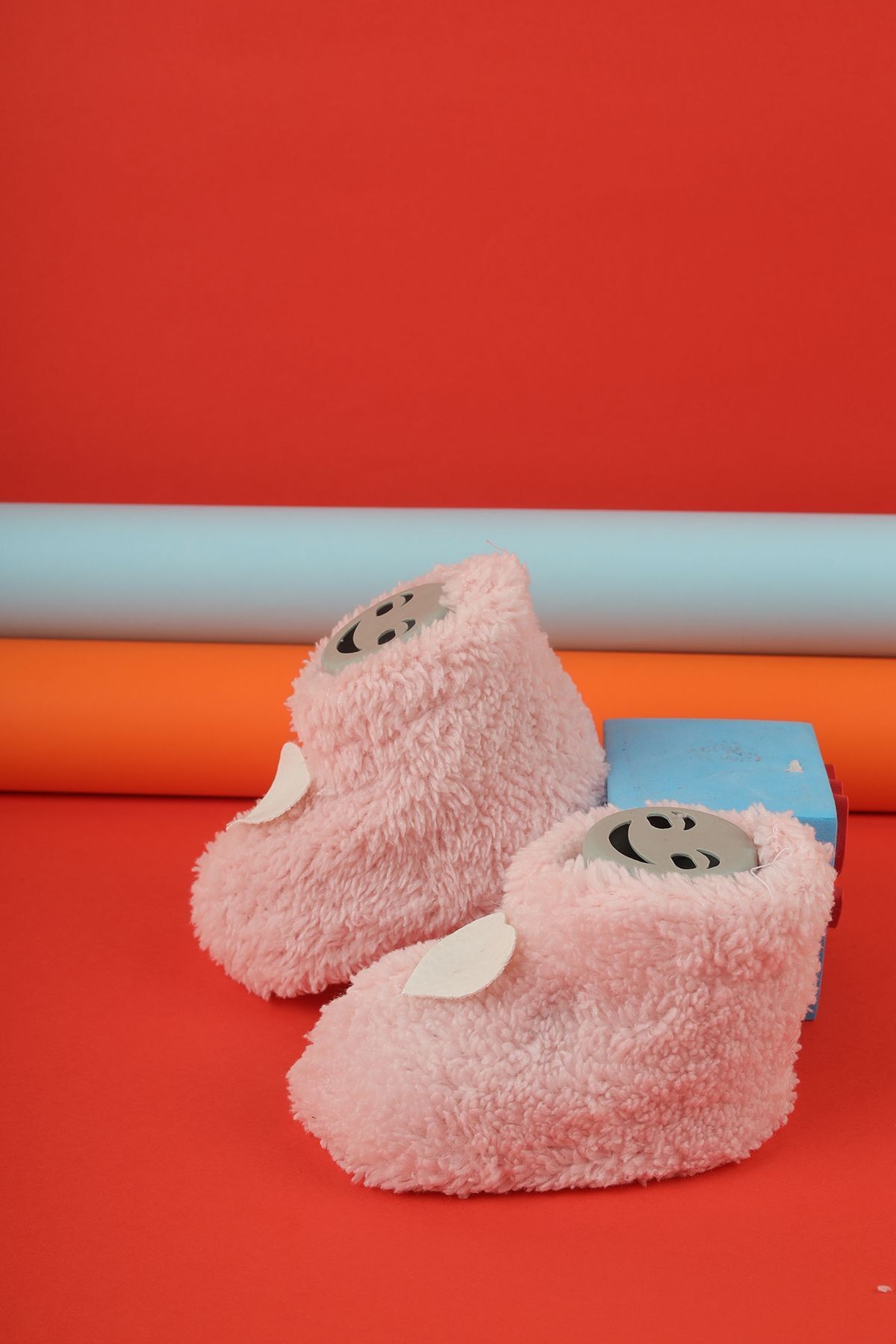 Unisex Bebek Yeni Doğan Beyaz Mavi Detaylı Hassas Ciltlere Uygun Rahat Giyinimli Bebek Patik Pantif