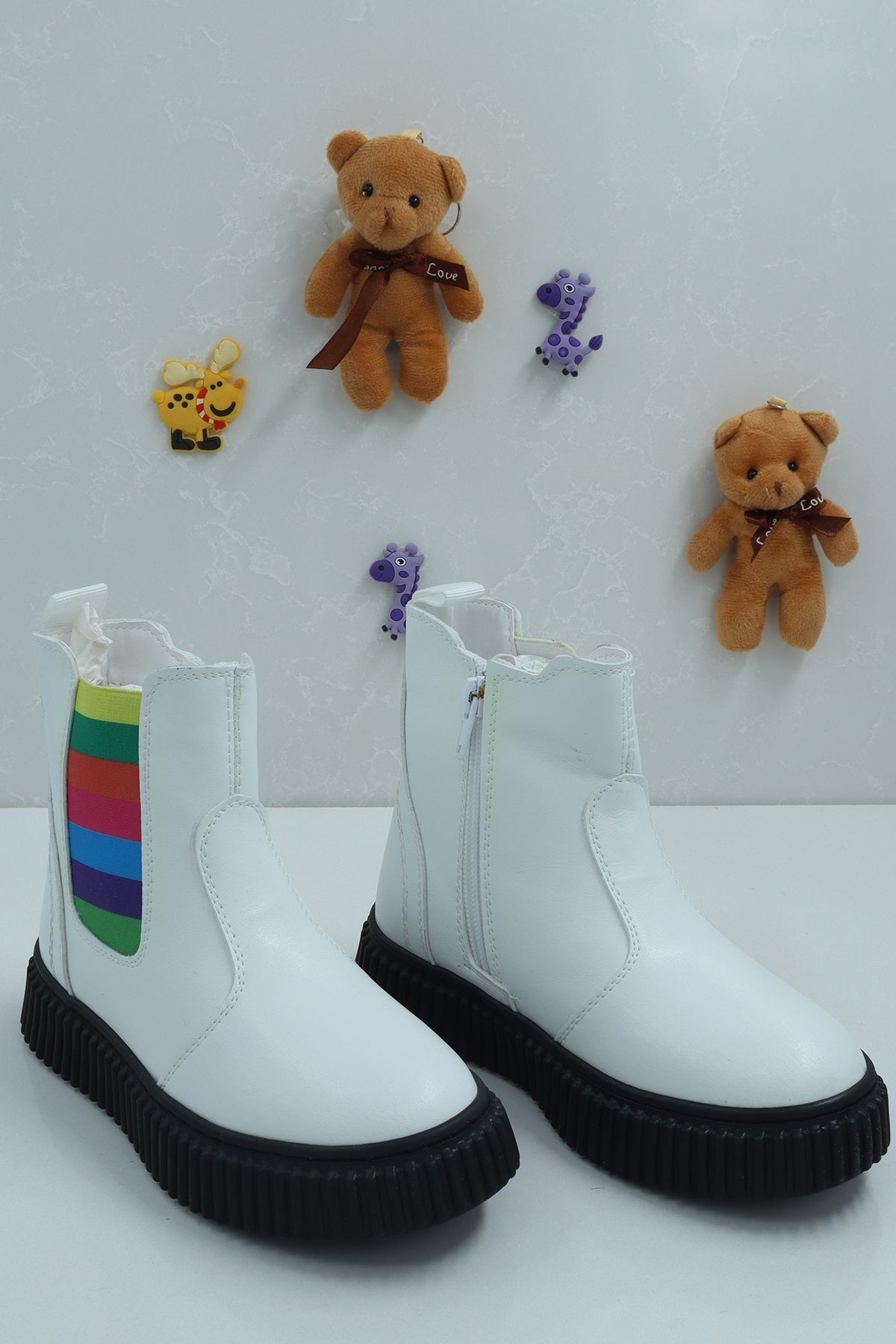 Unisex Sıcak Tutan Astarlı Chunky Kaymaz ve Rahat Taban  Çocuk Kışlık Bot Kışlık Çocuk Bot