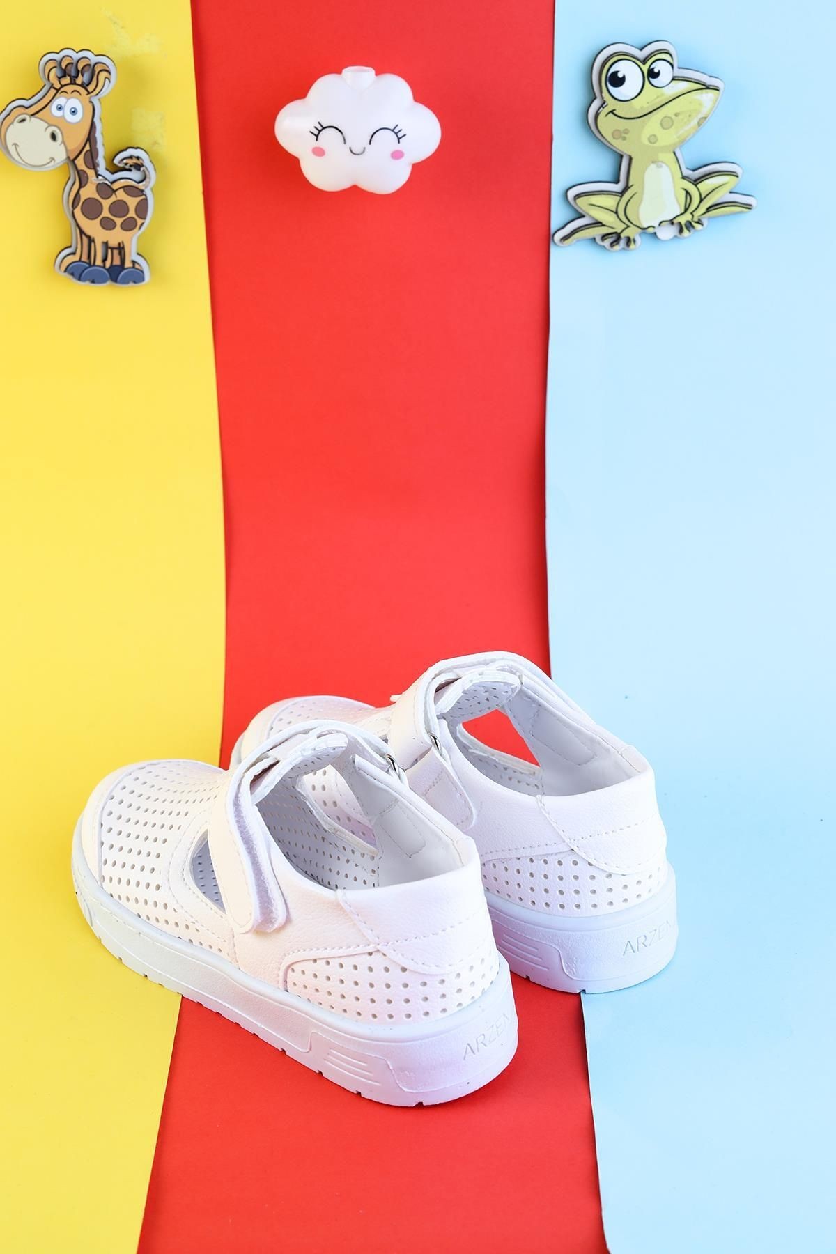 Unisex Çocuk Sandalet Önü Kapalı Sandalet Renkli Sandalet Ortopedik Sandalet
