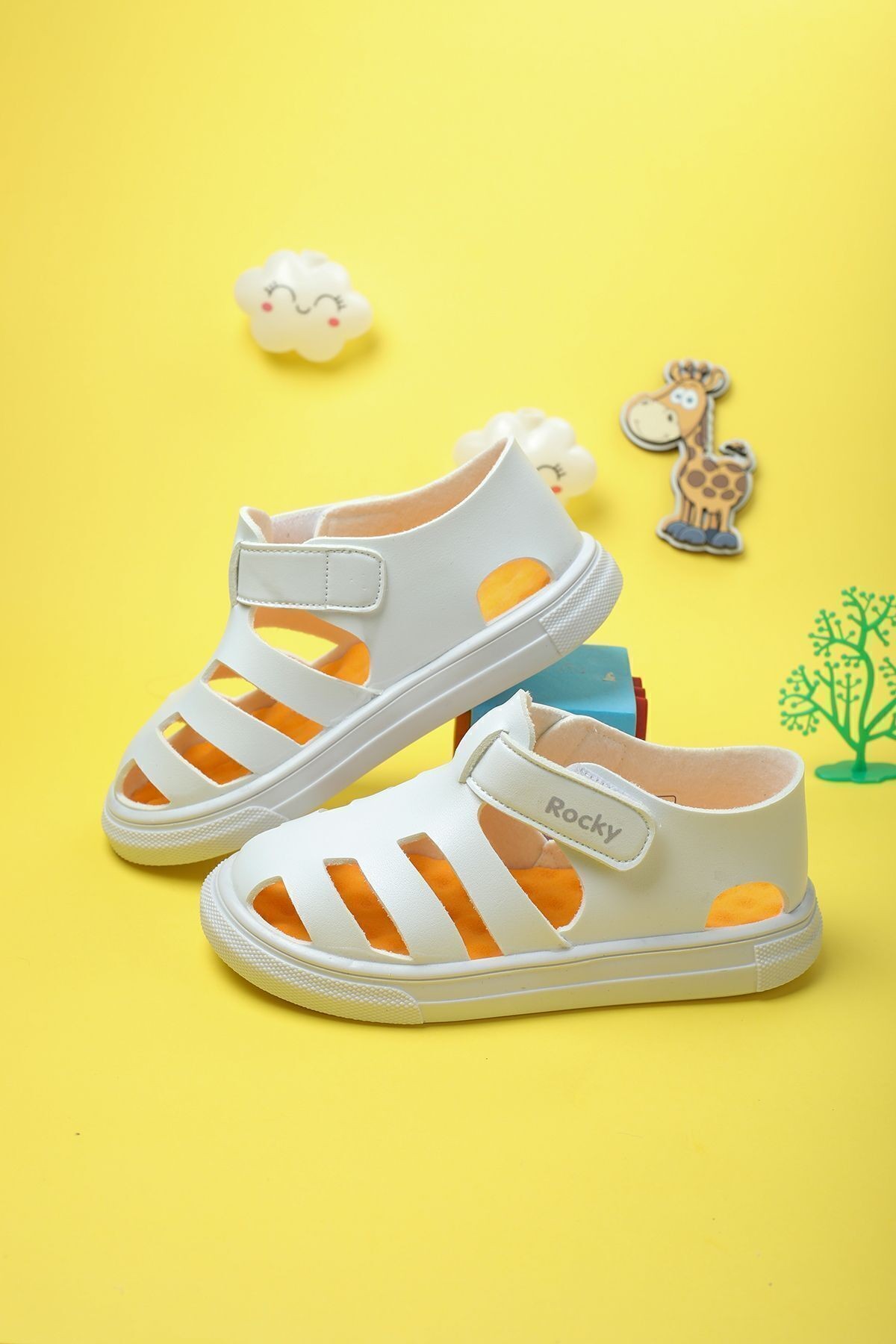 Unisex Cırtlı Esnek Taban Tam Ortapedik Dayanıklı Geniş Kalıp Çocuk Spor Sandalet Terlik