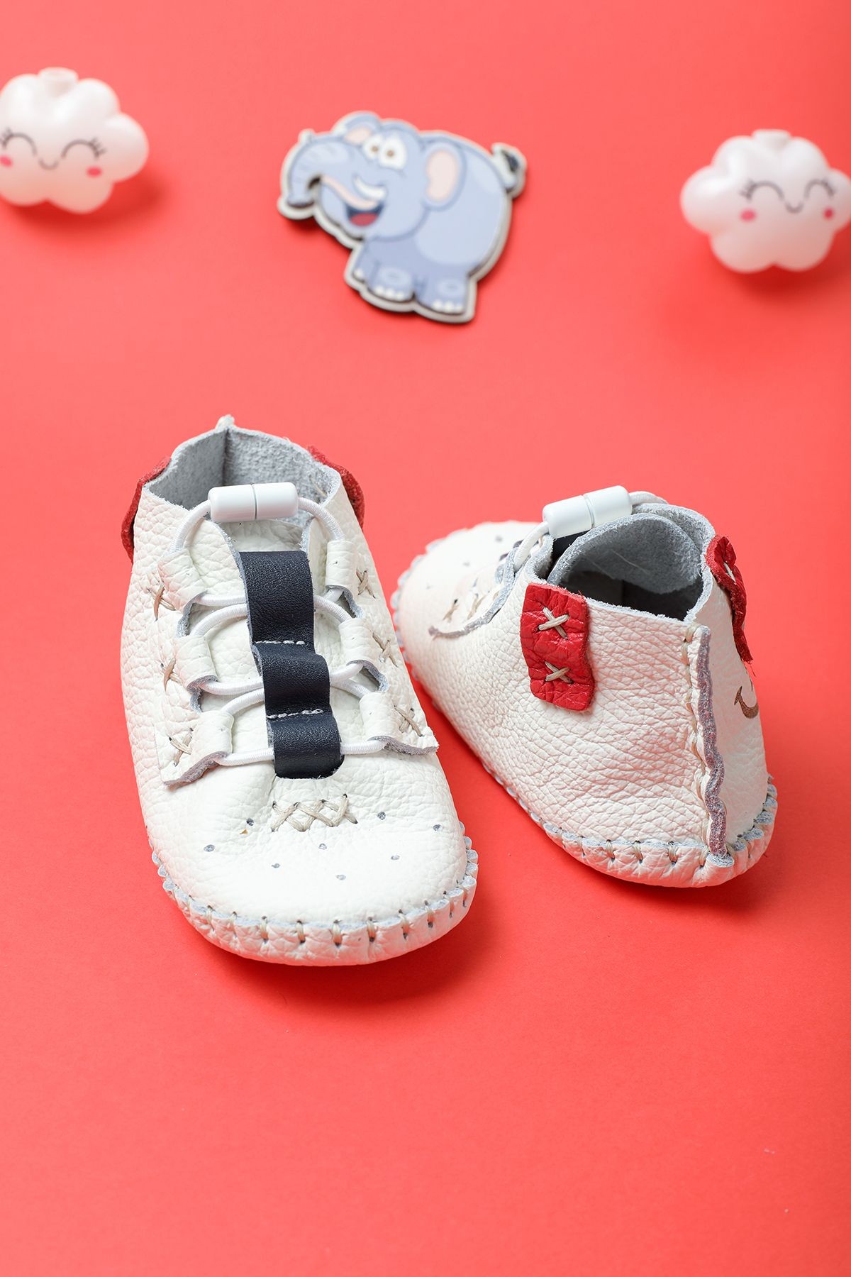 Unisex Yeni Doğan Tam Ortapedik Hakiki Deri  Beyaz Ayak Sağlığına Uygun Bebek Ayakkabısı