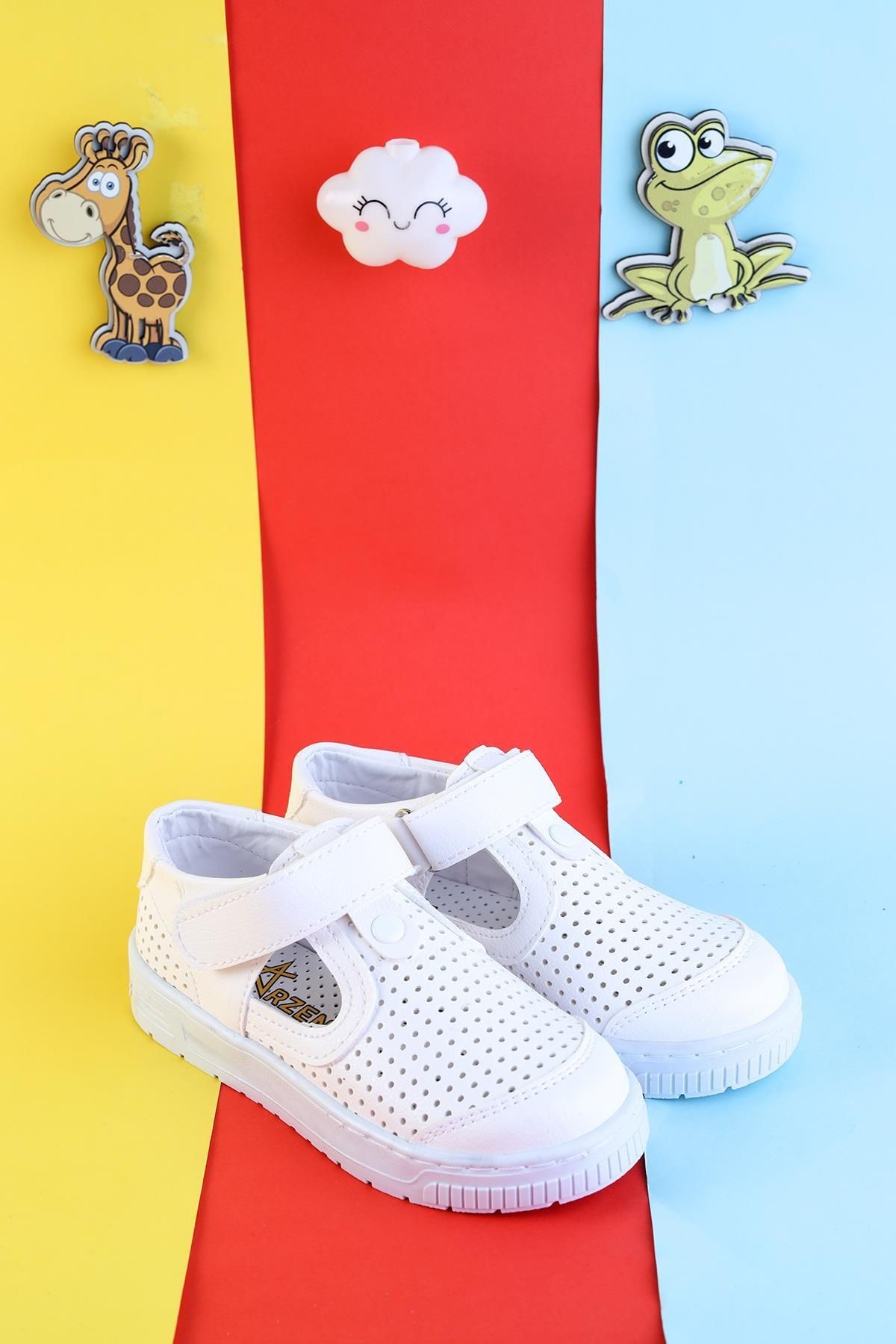 Unisex Çocuk Sandalet Önü Kapalı Sandalet Renkli Sandalet Ortopedik Sandalet