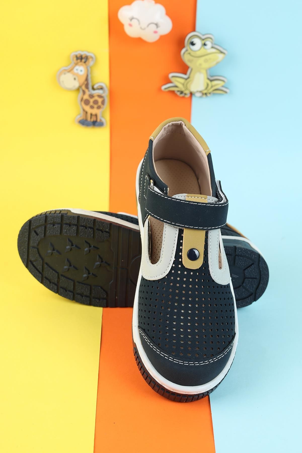 Unisex Çocuk Sandalet Önü Kapalı Sandalet Renkli Sandalet Ortopedik Sandalet Yeni Sezon Sandalet