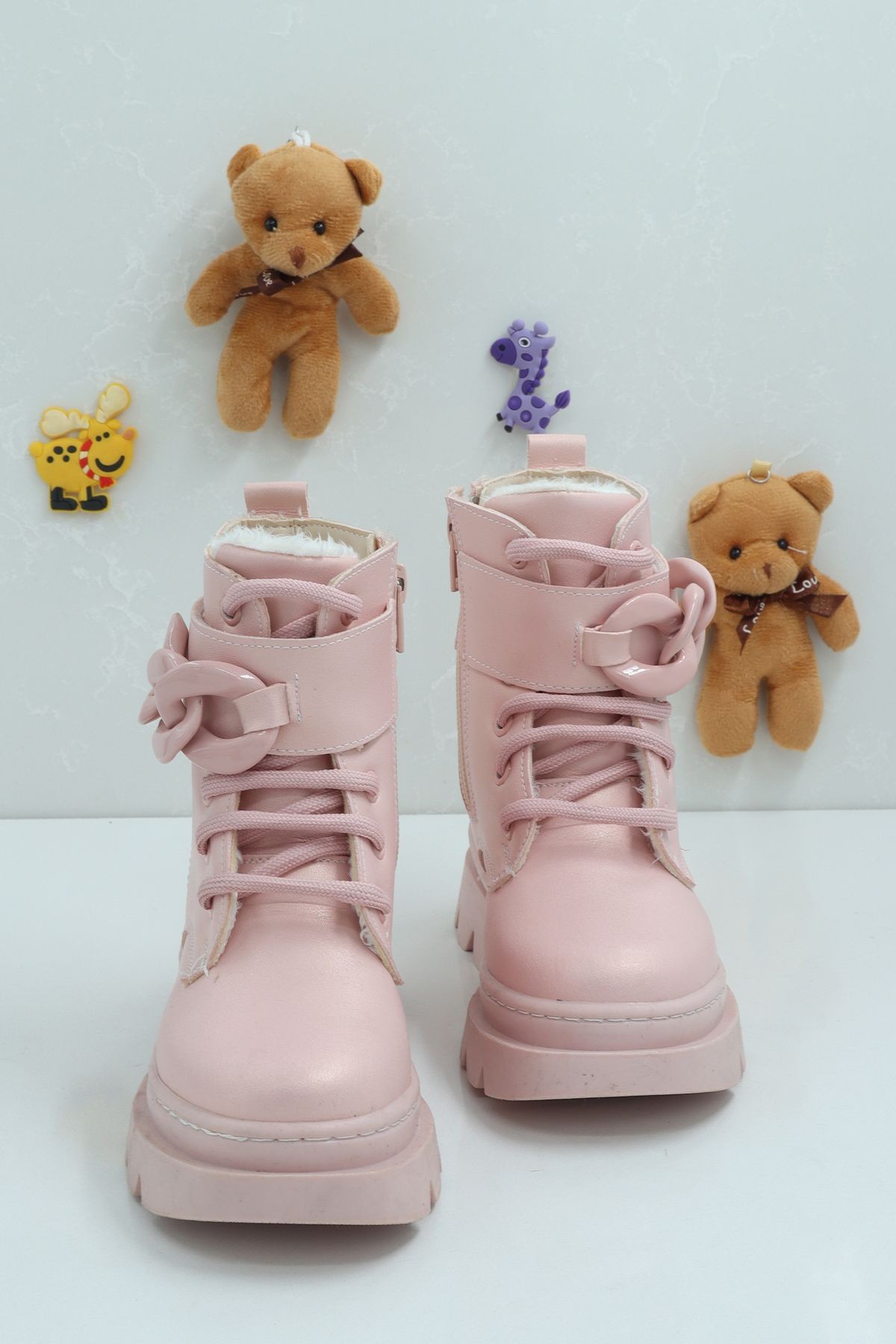 Unisex Sıcak Tutan Astarlı Chunky Kaymaz ve Rahat Taban  Çocuk Kışlık Bot Kışlık Çocuk Bot