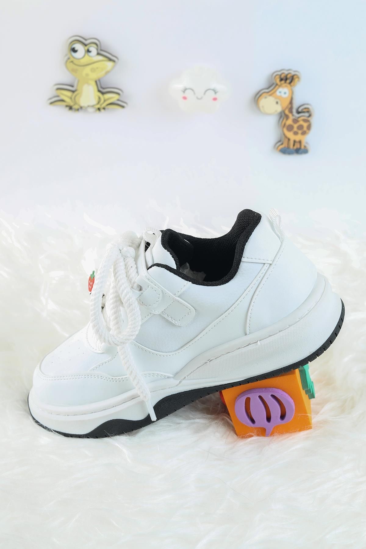 Unisex Çocuk Spor Ayakkabı Kuromi Spor Ayakkabı Özel Tasarım BaĞçıklı ve Cırtlı Çocuk Sneaker Spor