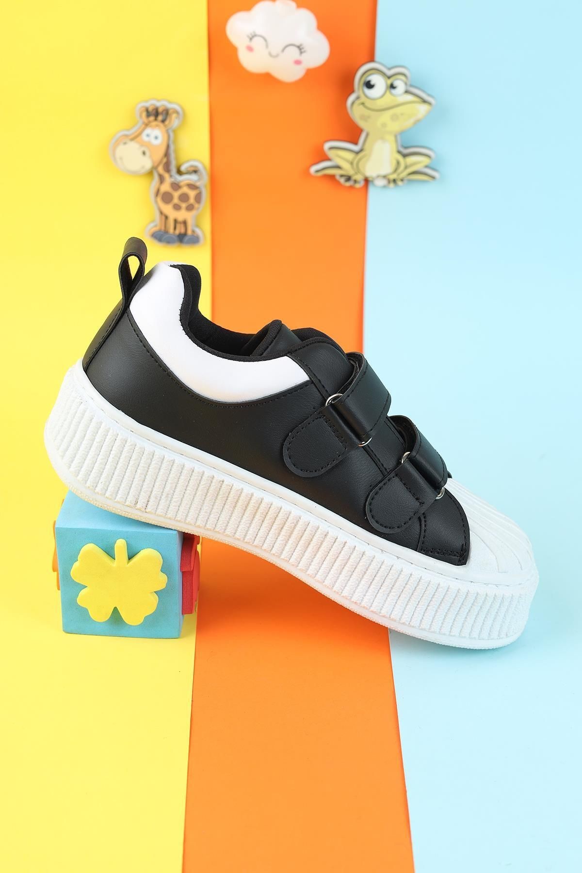 Unisex Çocuk Spor Ayakkabı Esnek Hava Alabilen Çocuk Ayakkabısı Beyaz Sade Spor Günlük Sneaker