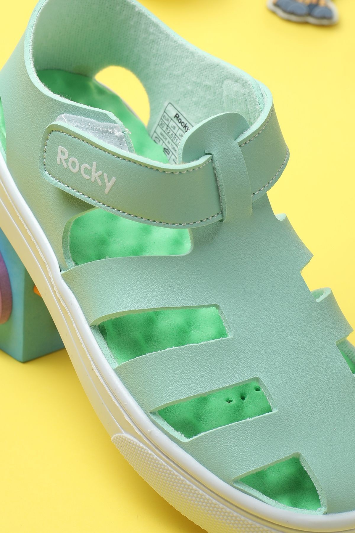 Unisex Nar Çiçeği Cırtlı Esnek Kaucuk Taban Tam Ortapedik Dayanıklı Sneaker Kız Çocuk Spor Sandalet