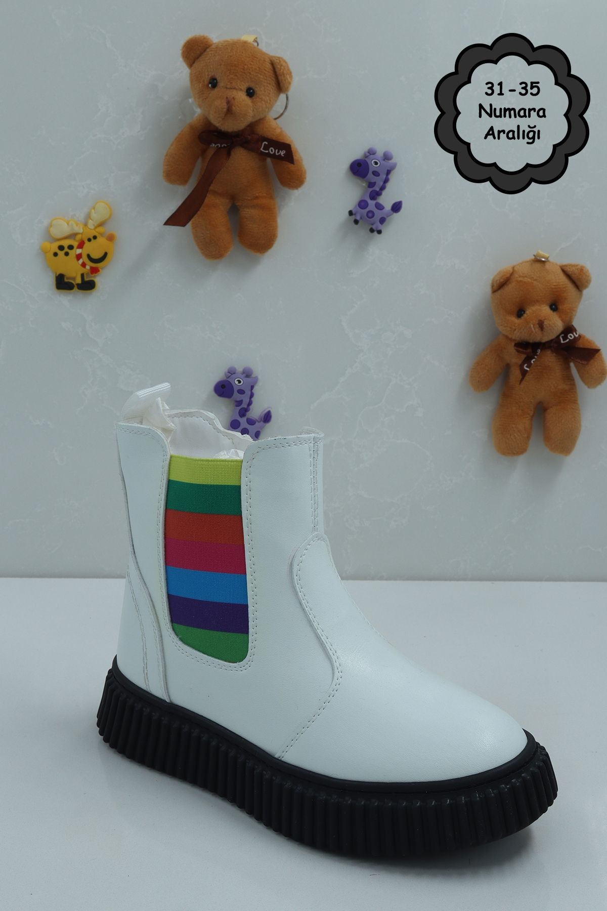 Unisex Sıcak Tutan Astarlı Chunky Kaymaz ve Rahat Taban  Çocuk Kışlık Bot Kışlık Çocuk Bot