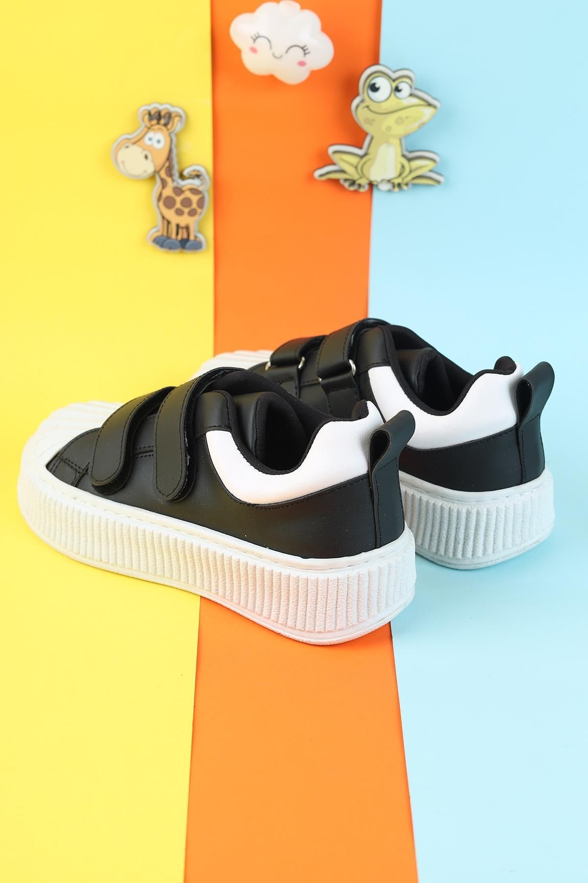 Unisex Çocuk Spor Ayakkabı Esnek Hava Alabilen Çocuk Ayakkabısı Beyaz Sade Spor Günlük Sneaker