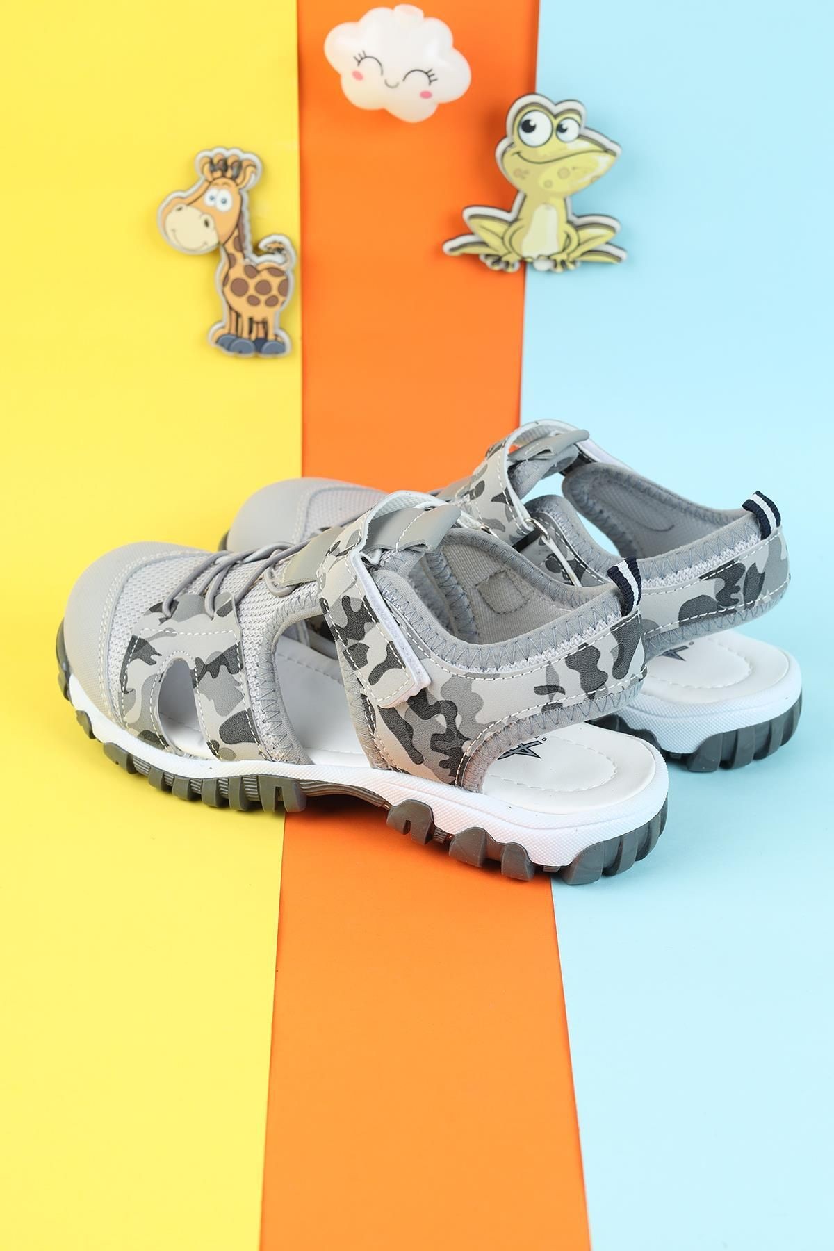 Unisex Çocuk Sandalet Önü Kapalı Sandalet Renkli Sandalet Ortopedik Sandalet Yeni Sezon Sandalet
