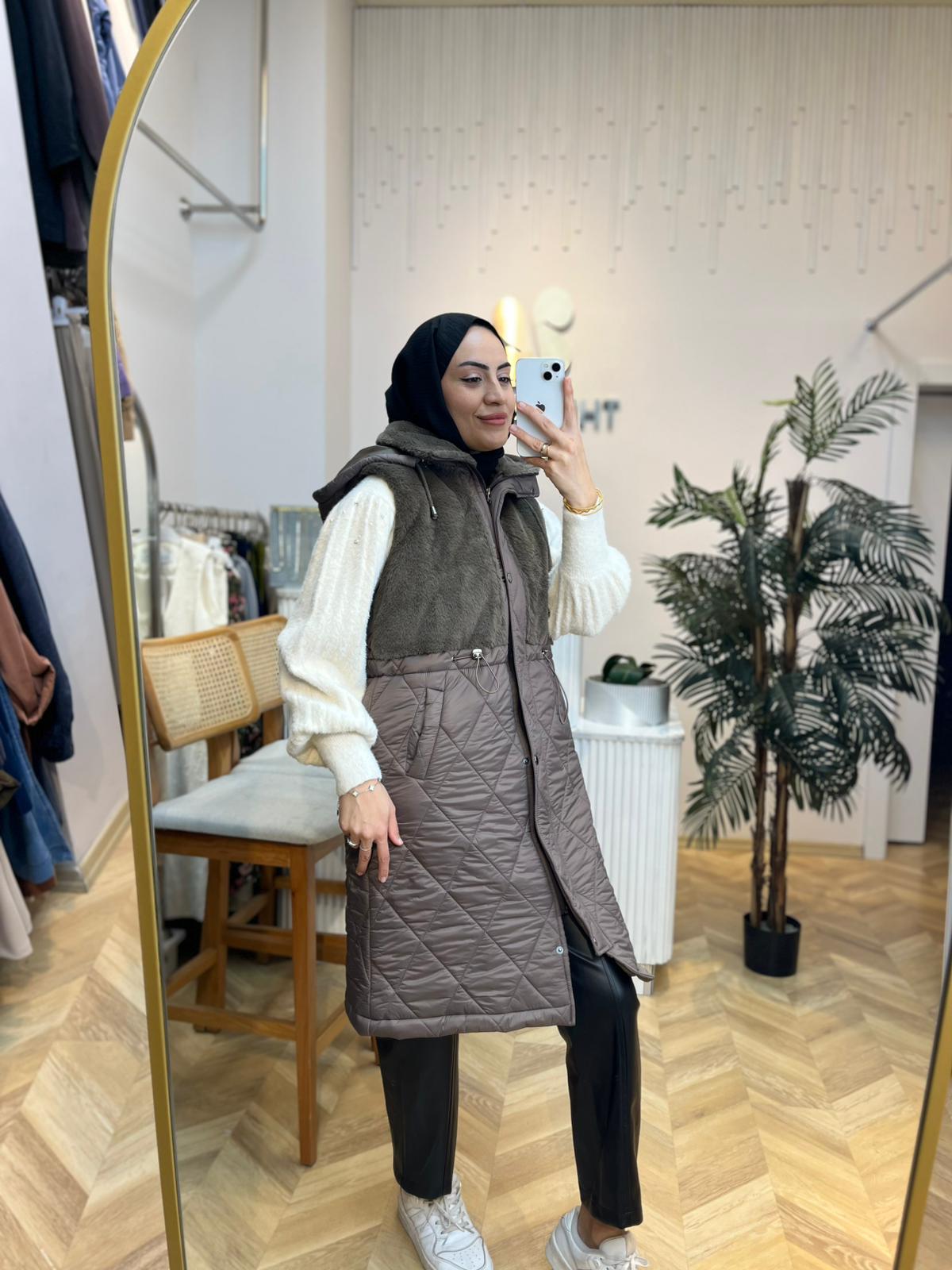 Hatun Kürk Yelek Haki