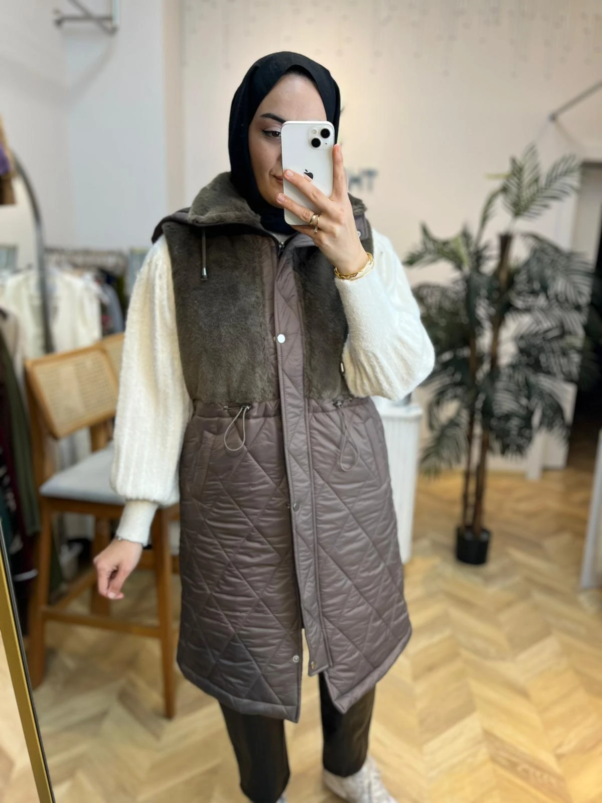 Hatun Kürk Yelek Haki