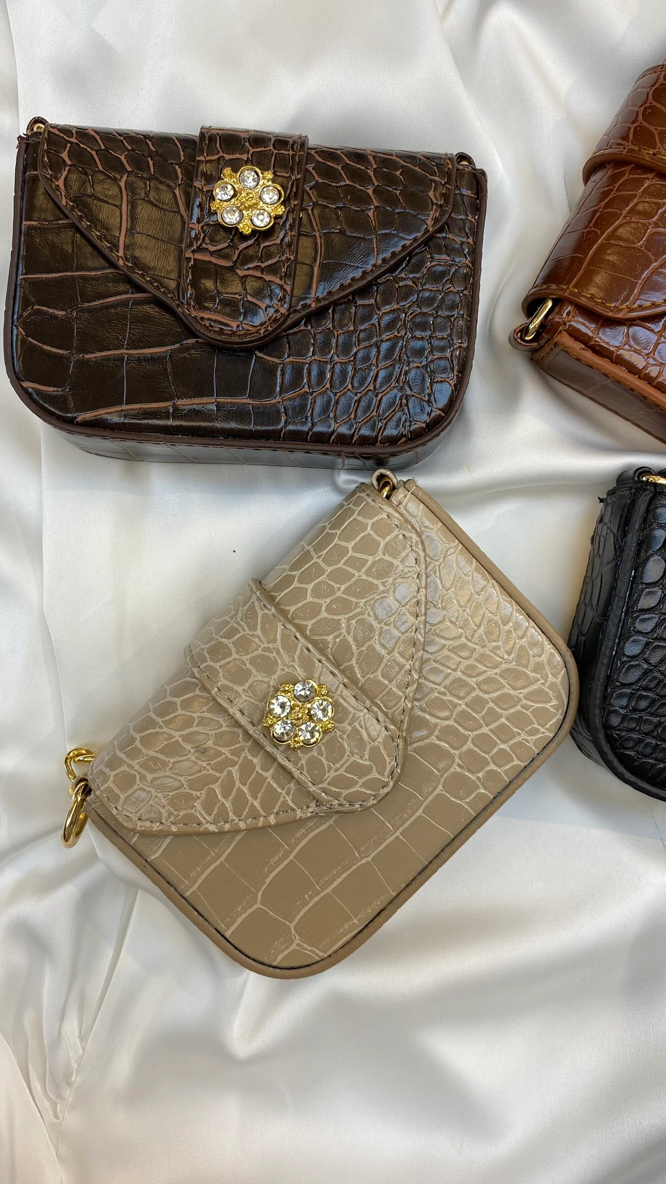 Tokalı Küçük Çanta Acı Kahve