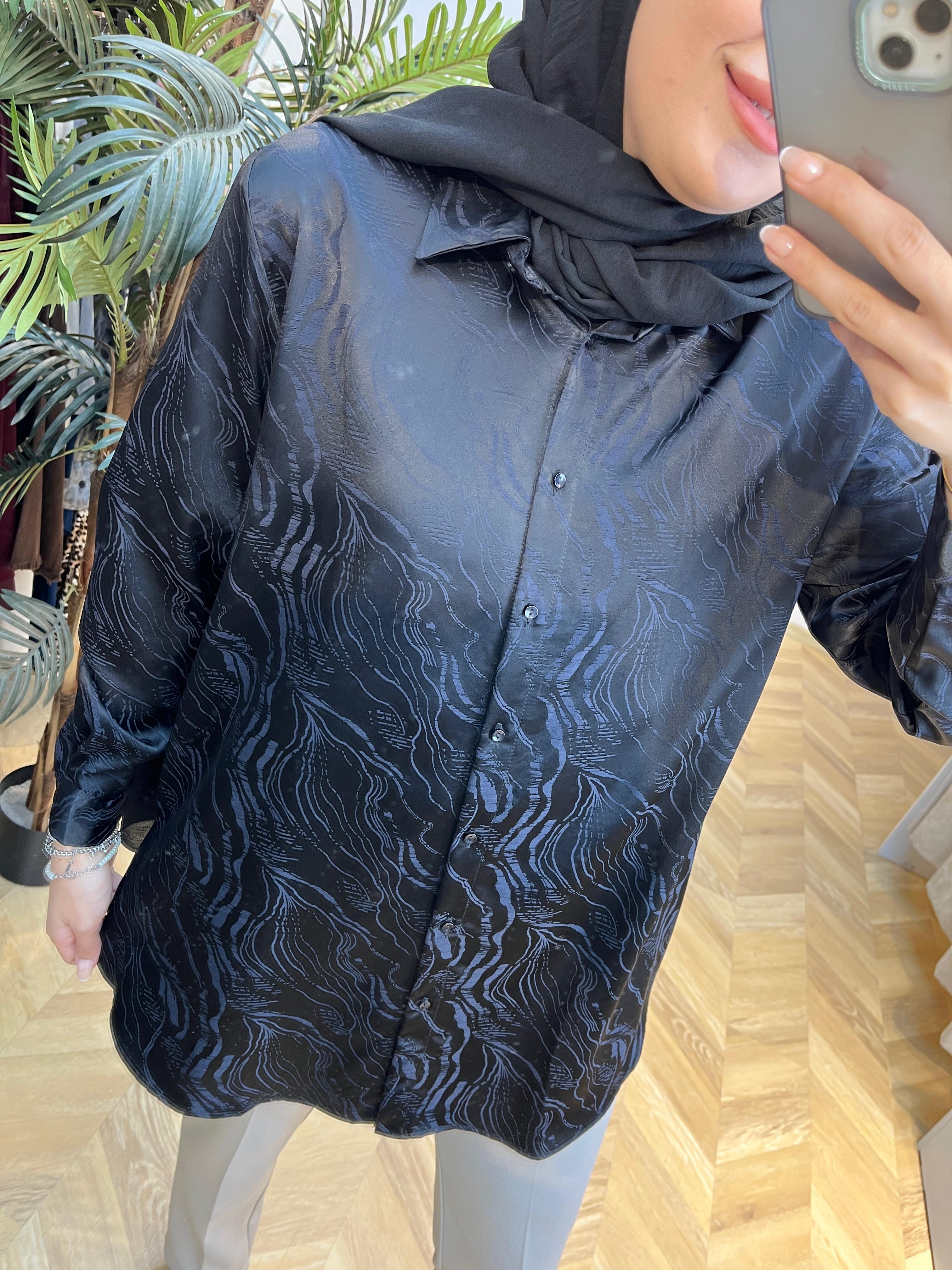 SATEN PAMUKLU OVERSIZE GÖMLEK