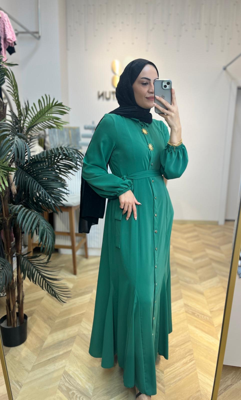 Güneş Elbise Yeşil