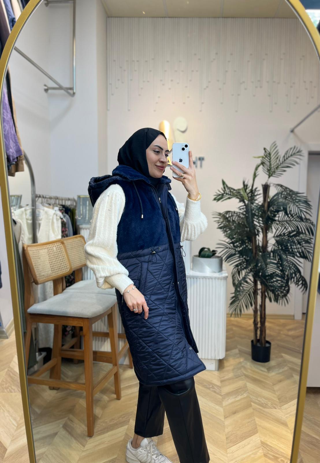 Hatun Kürk Yelek Lacivert