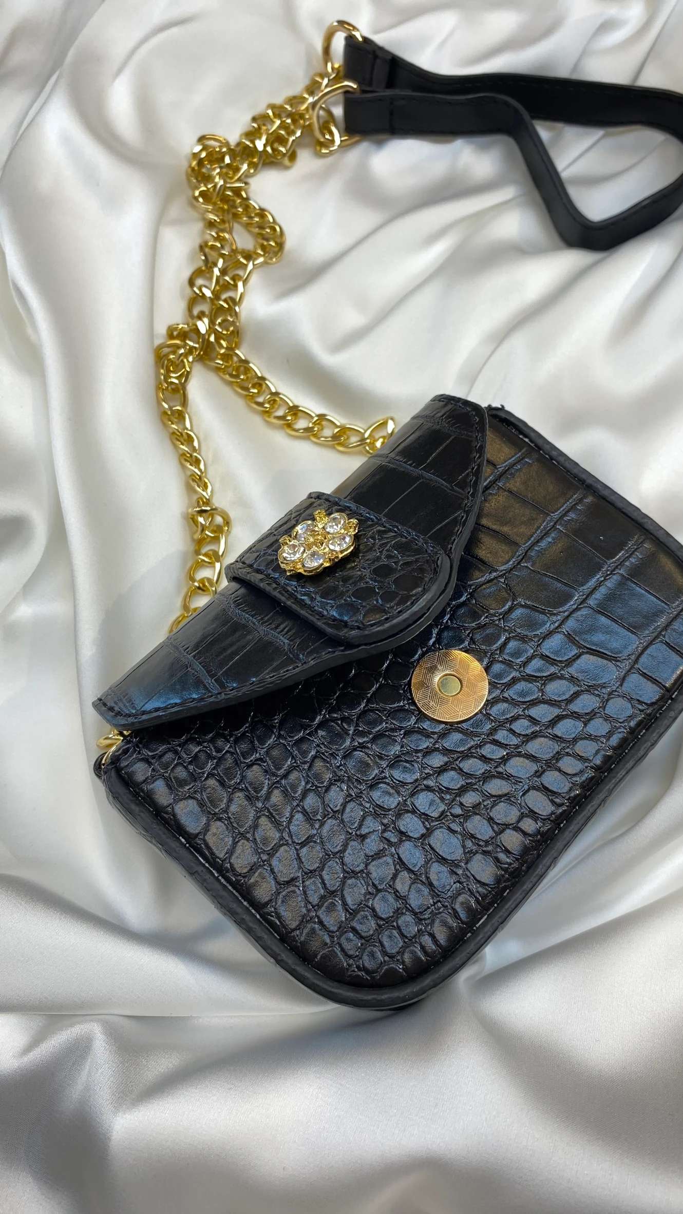 Tokalı Küçük Çanta Siyah