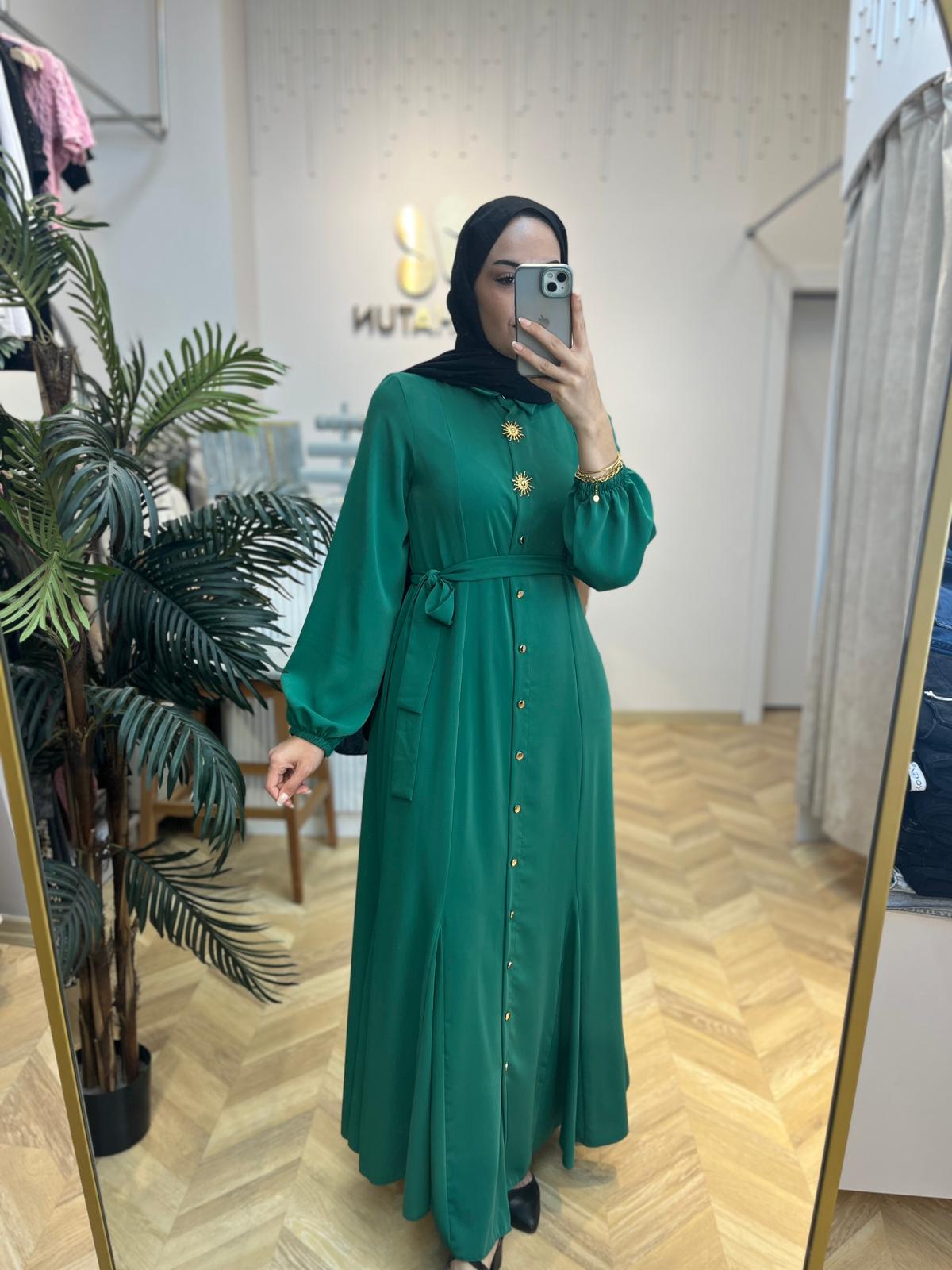 Güneş Elbise Yeşil