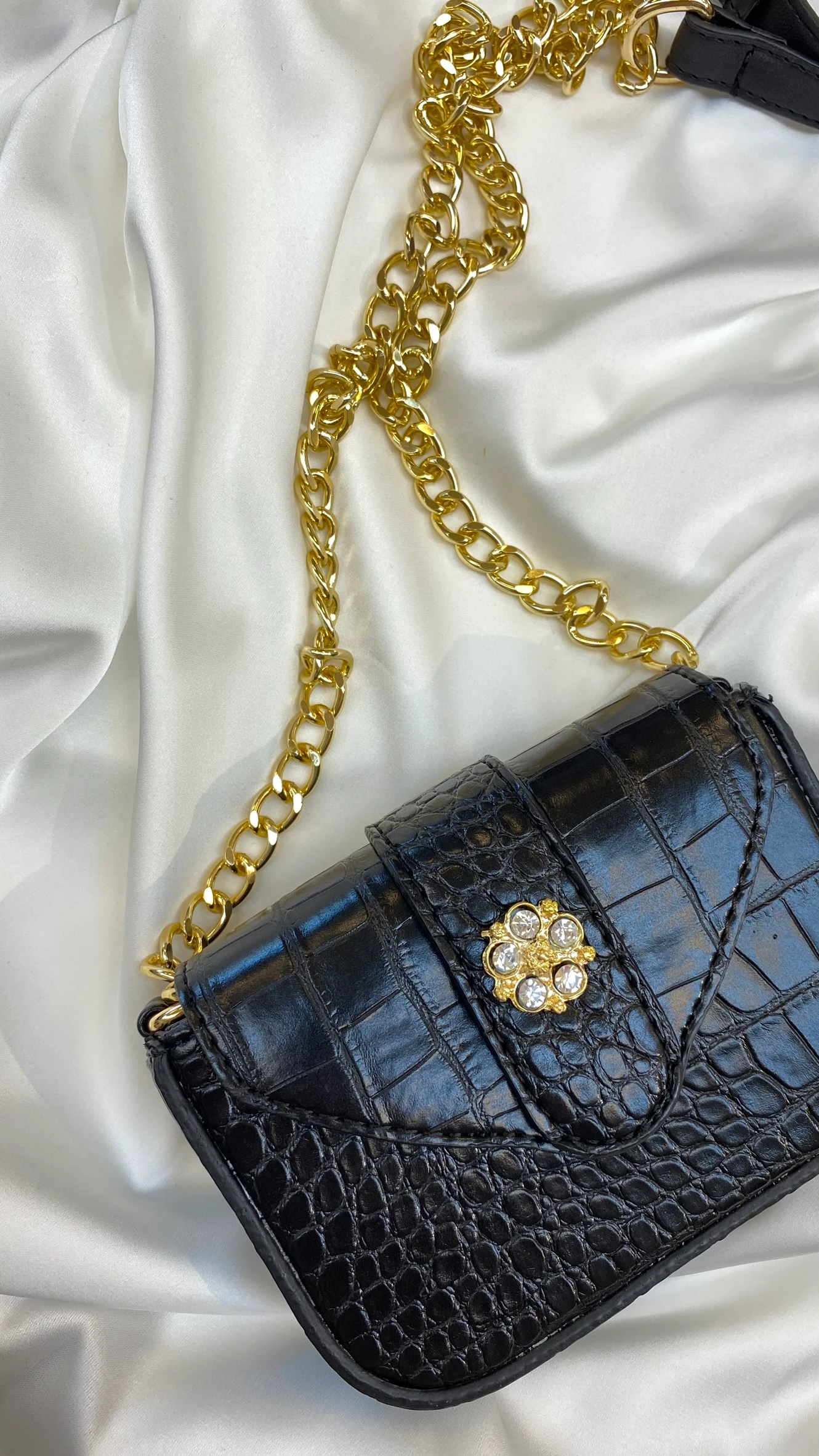 Tokalı Küçük Çanta Siyah