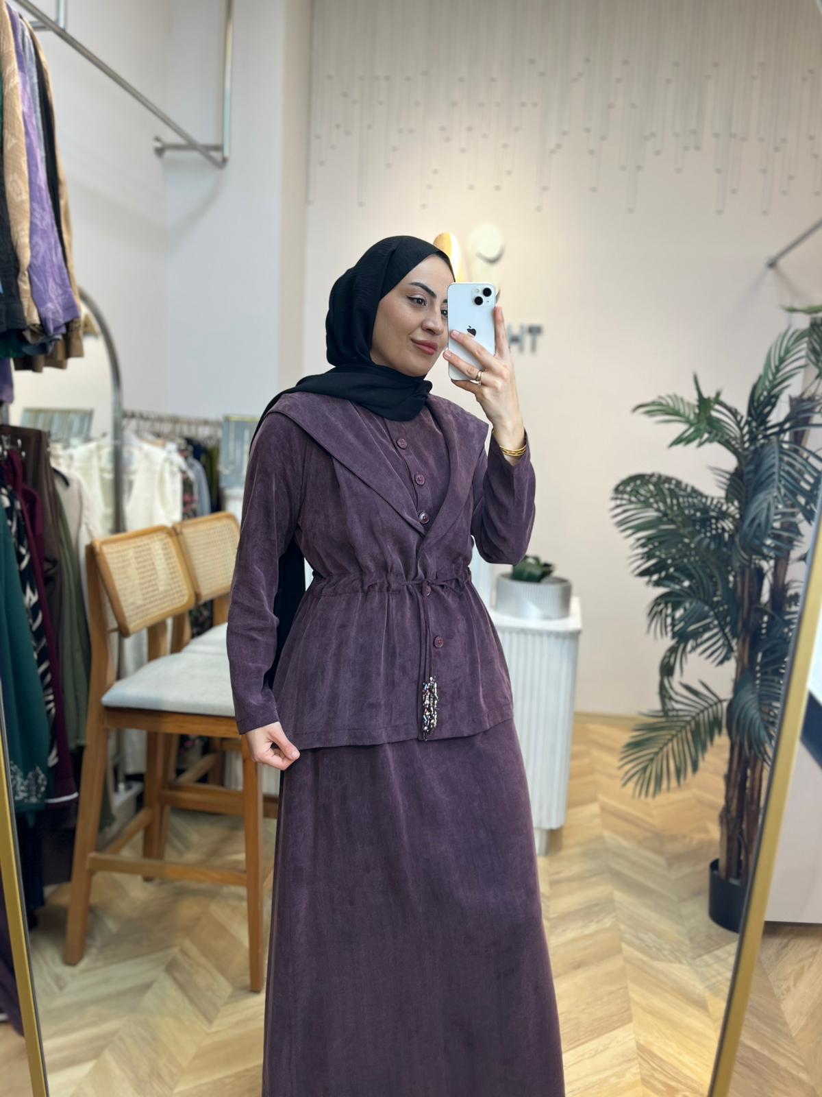 Ceketli İpek Cupra Bordo