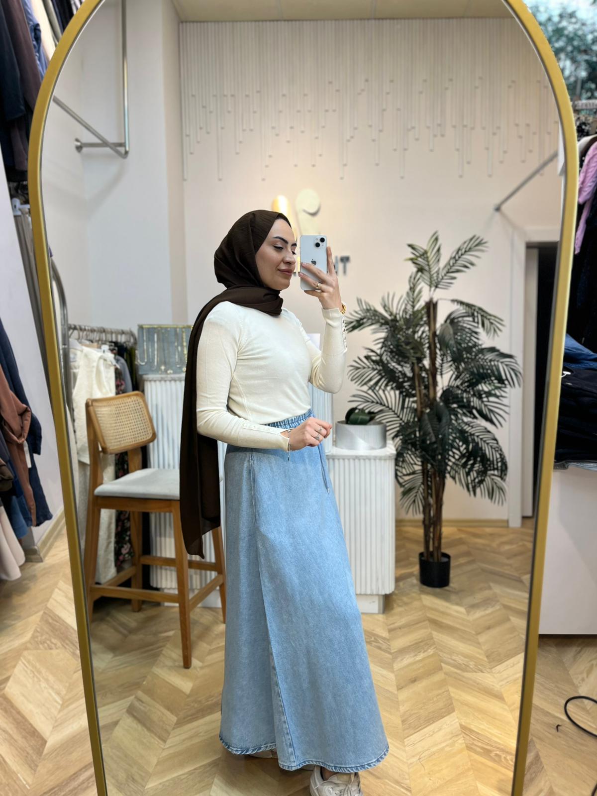 Pamuklu Düğme Detaylı badi Ekru