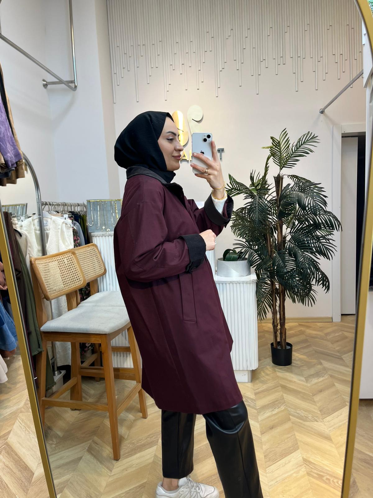 Kadife Kap Garnili  Bordo