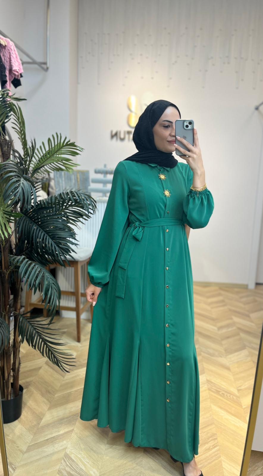 Güneş Elbise Yeşil